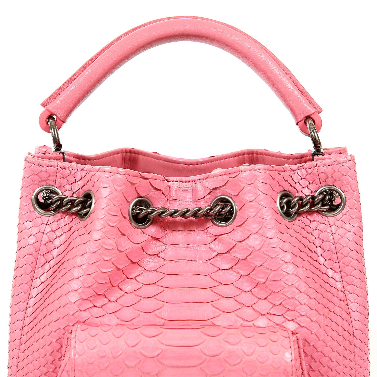 Chanel Pink Python Backpack 2