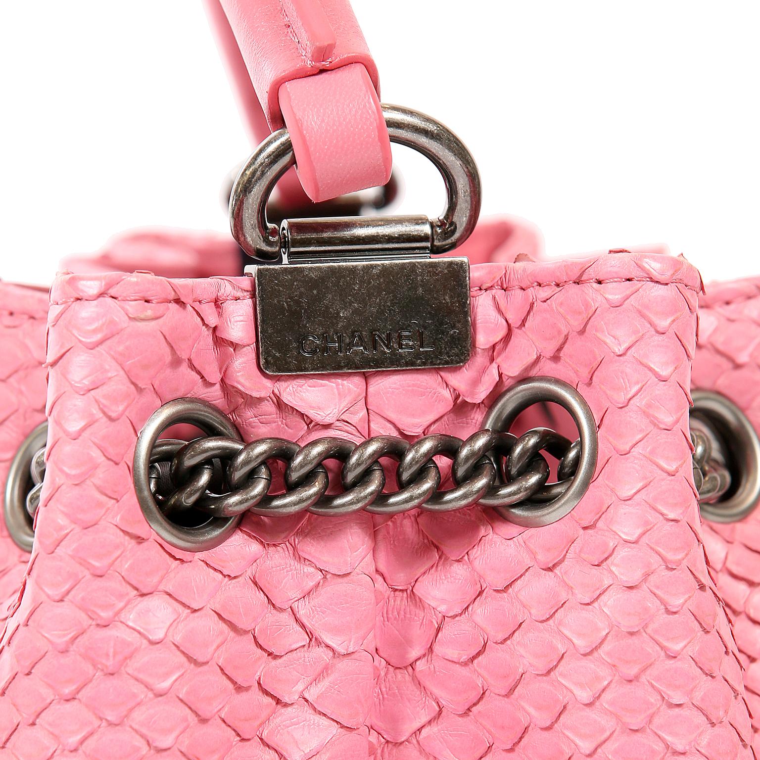 Chanel Pink Python Backpack 3