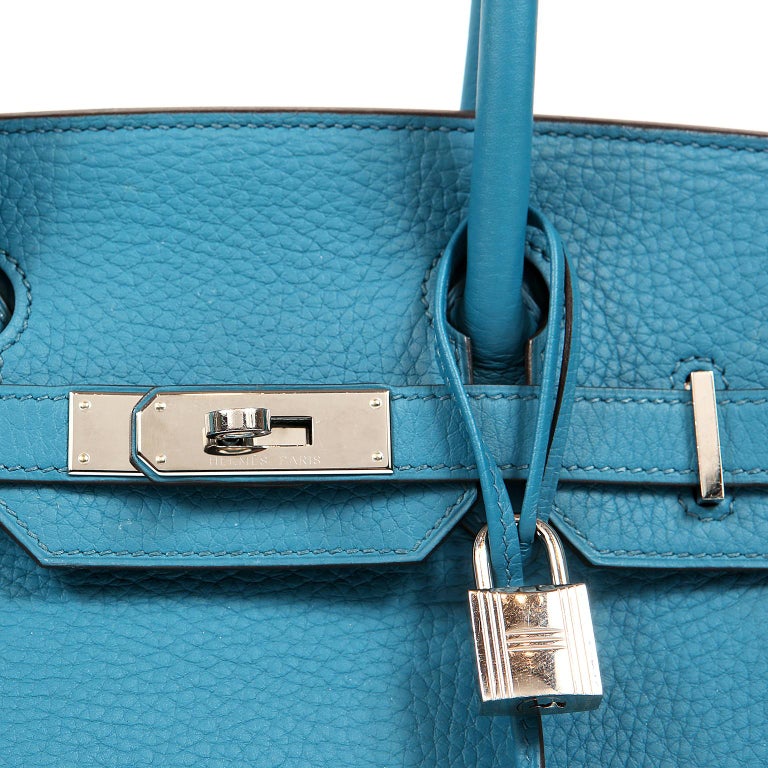 Hermes Turquoise Togo 30 cm Birkin with PHW at 1stDibs