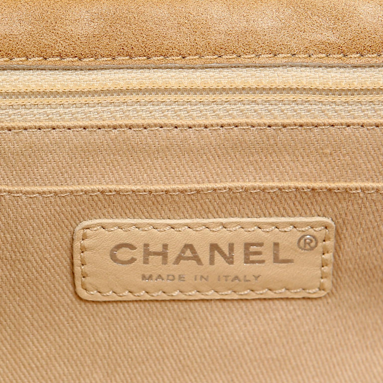 Chanel Beige Leather Accordion Flap Bag 11