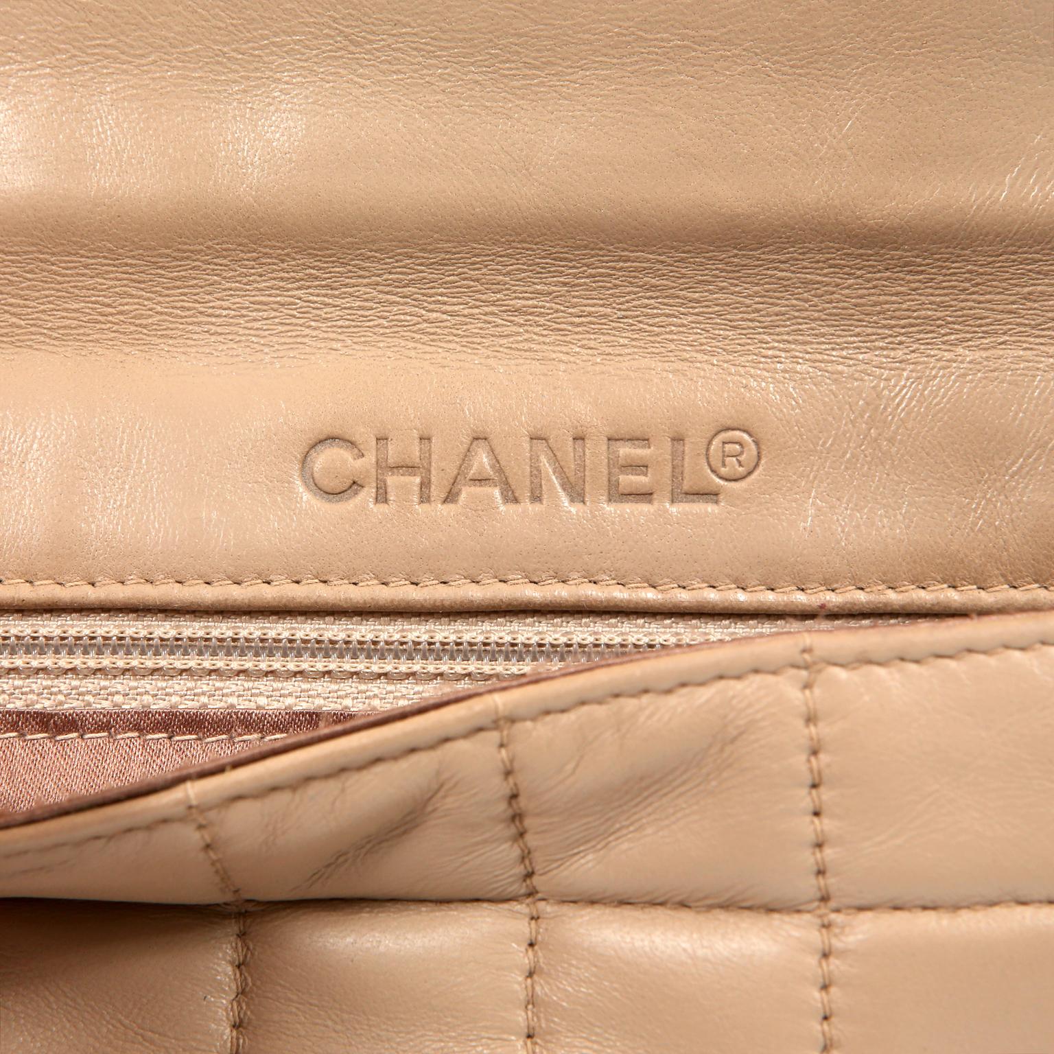 Chanel Beige Lambskin Double Sided Crossbody Bag 8