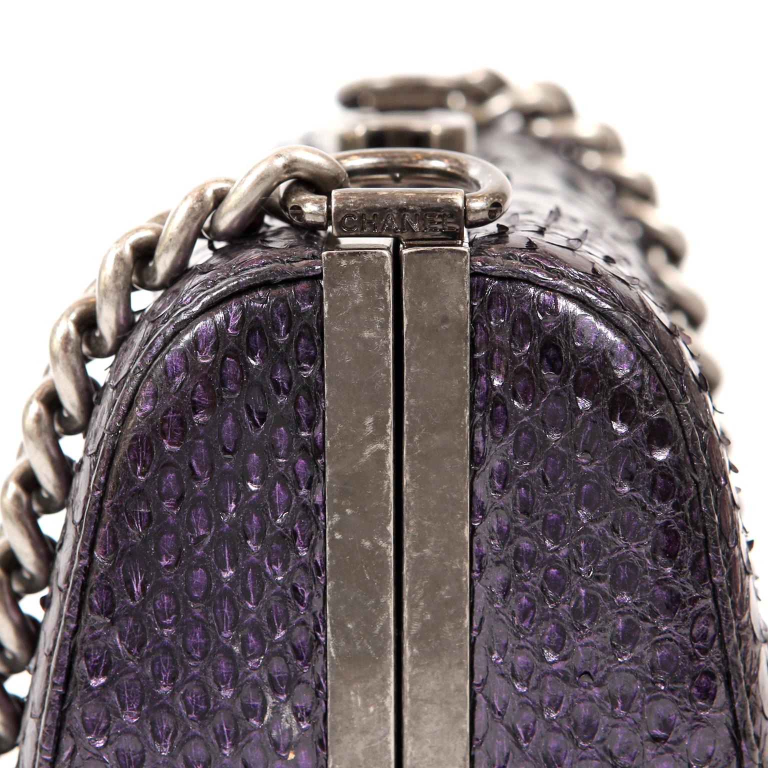 Chanel Purple Python Crossbody Bag 1