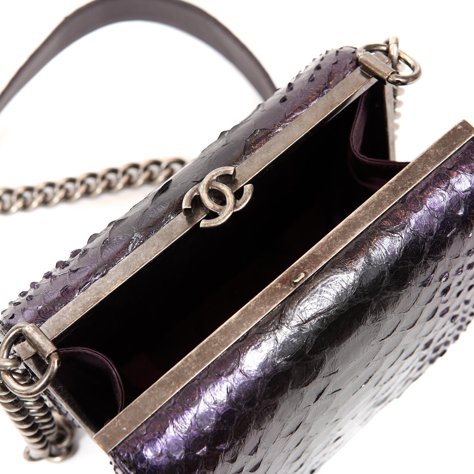 Chanel Purple Python Crossbody Bag 2