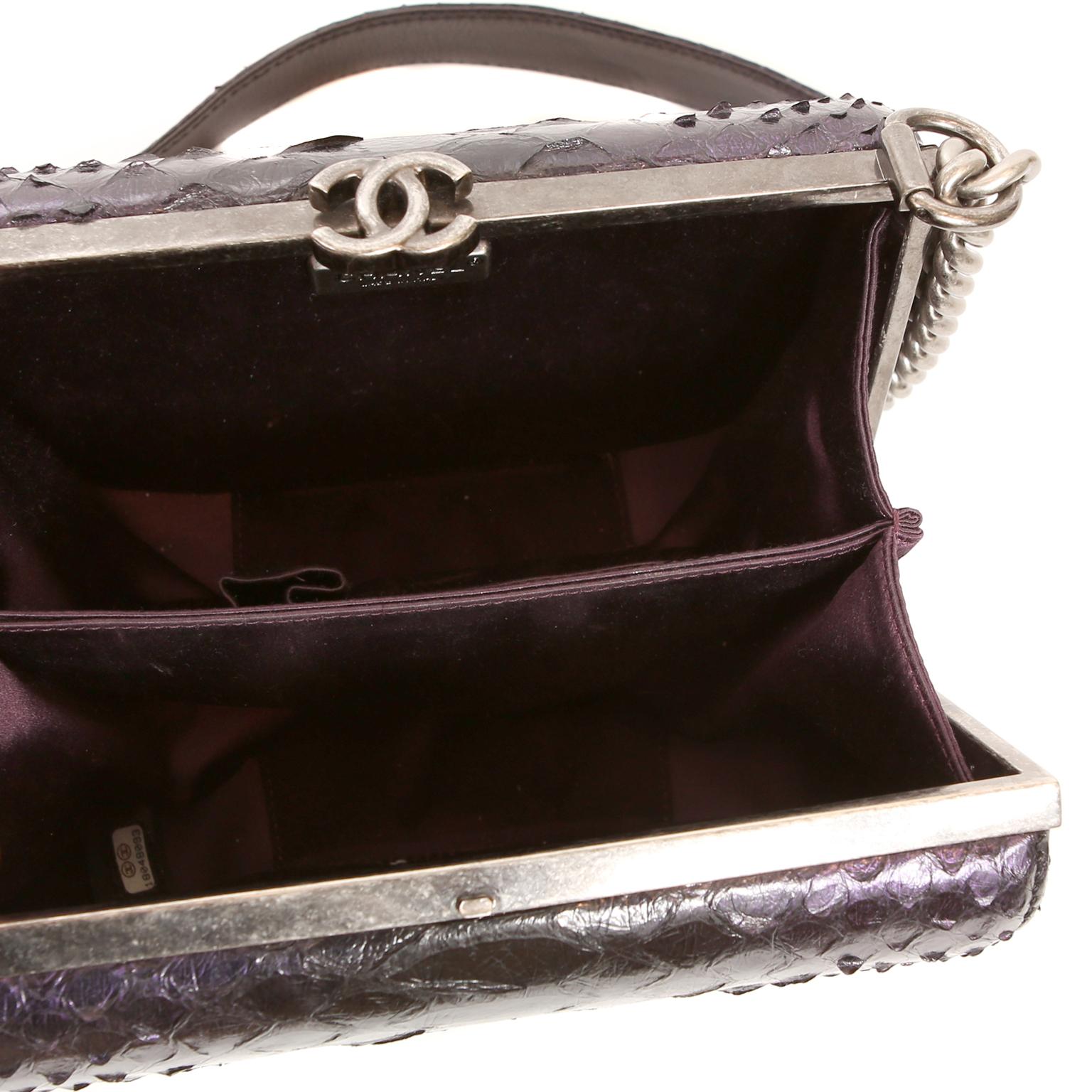Chanel Purple Python Crossbody Bag 3