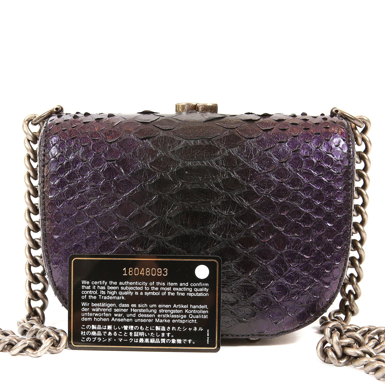 Chanel Purple Python Crossbody Bag 7