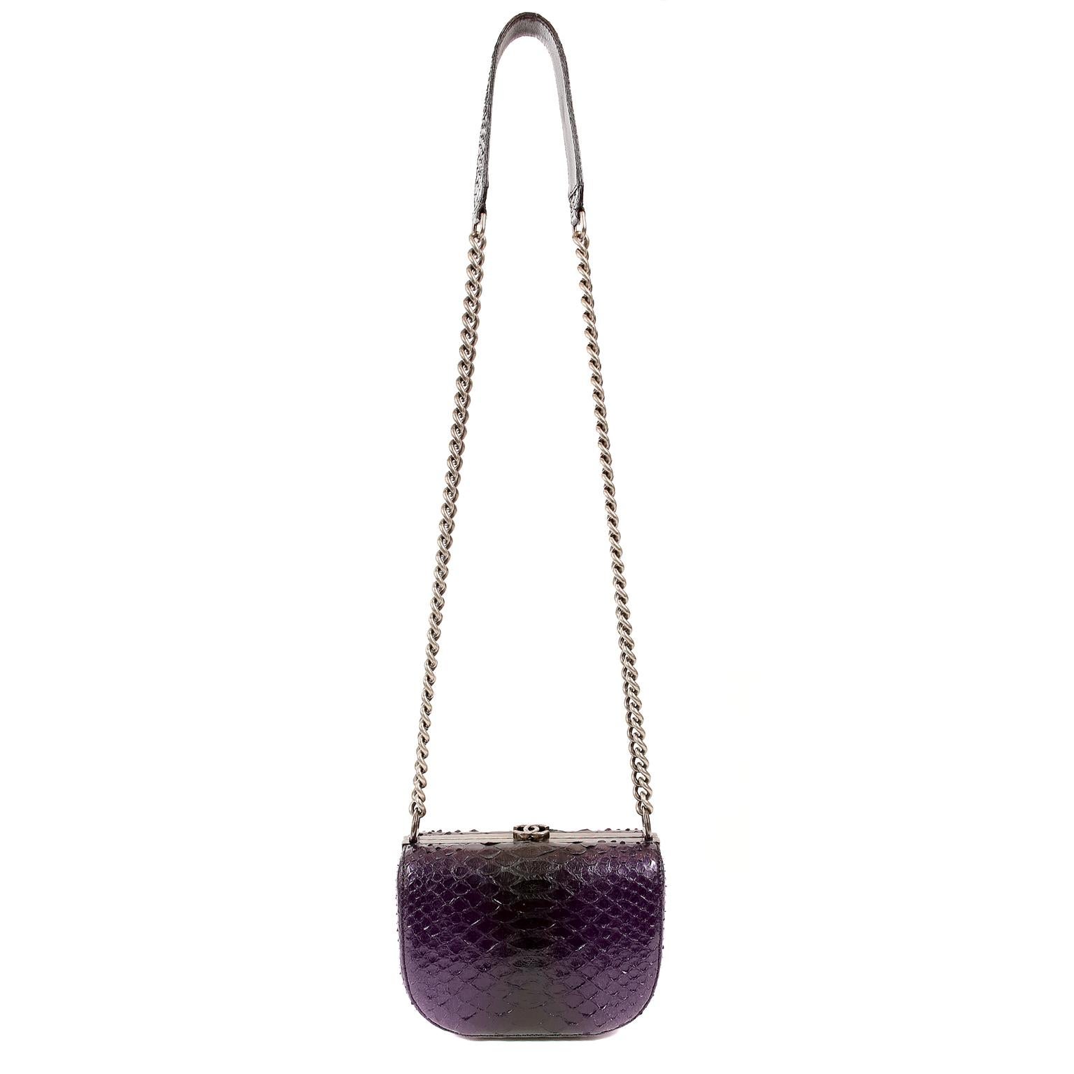 Chanel Purple Python Crossbody Bag 8