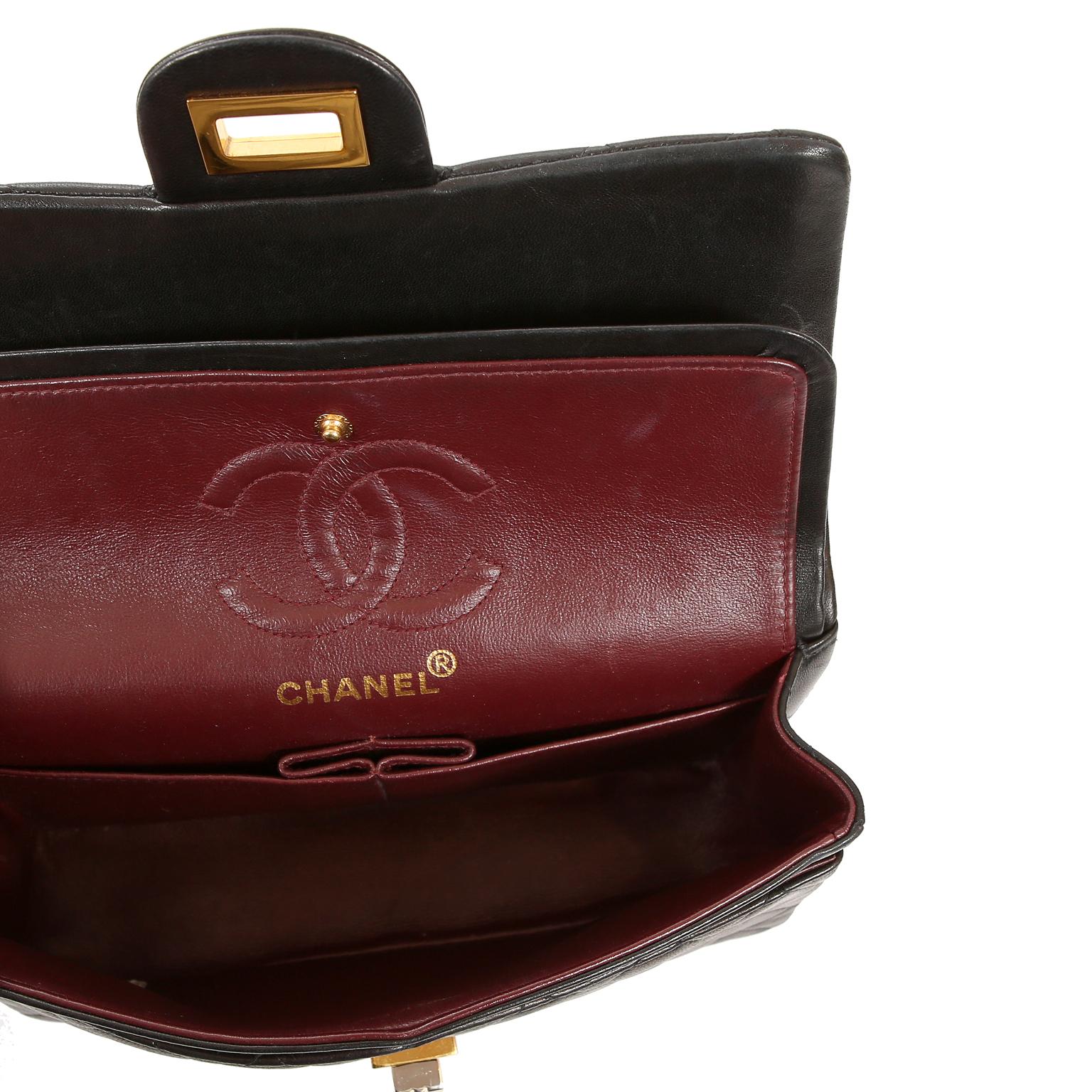 Chanel Black Lambskin 2.55 Reissue Medium Flap Bag with Gold Hardware 2