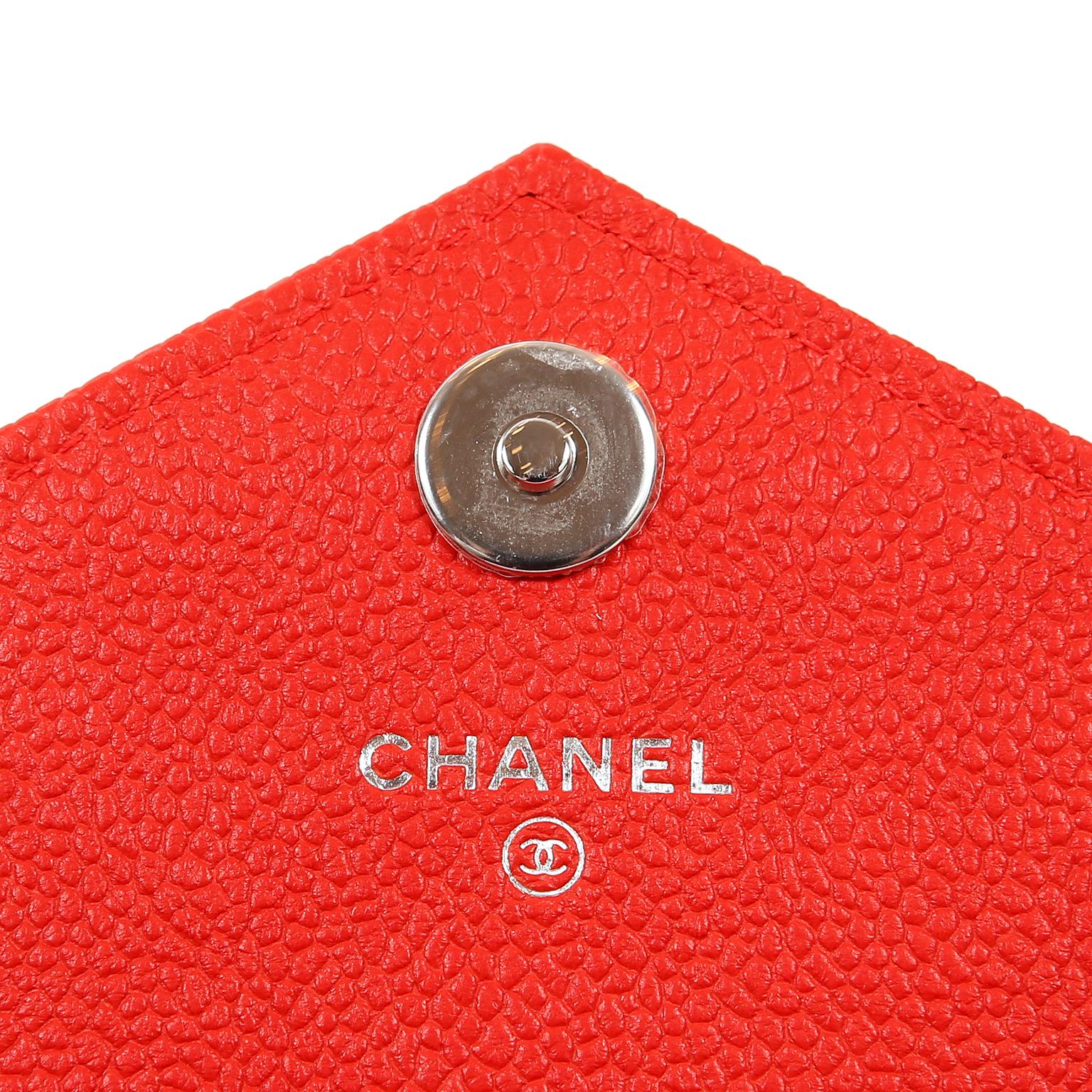 Chanel Red Caviar WOC Wallet on a Chain 6