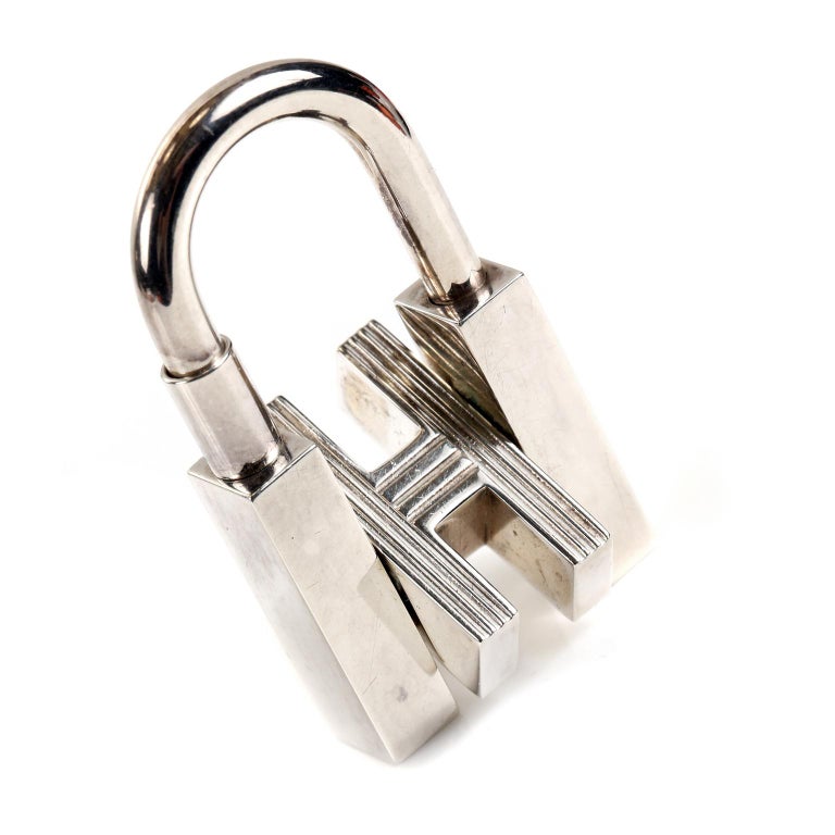 Hermes H Cadena Lock Charm- Silver Tone at 1stDibs | hermes cadena lock ...