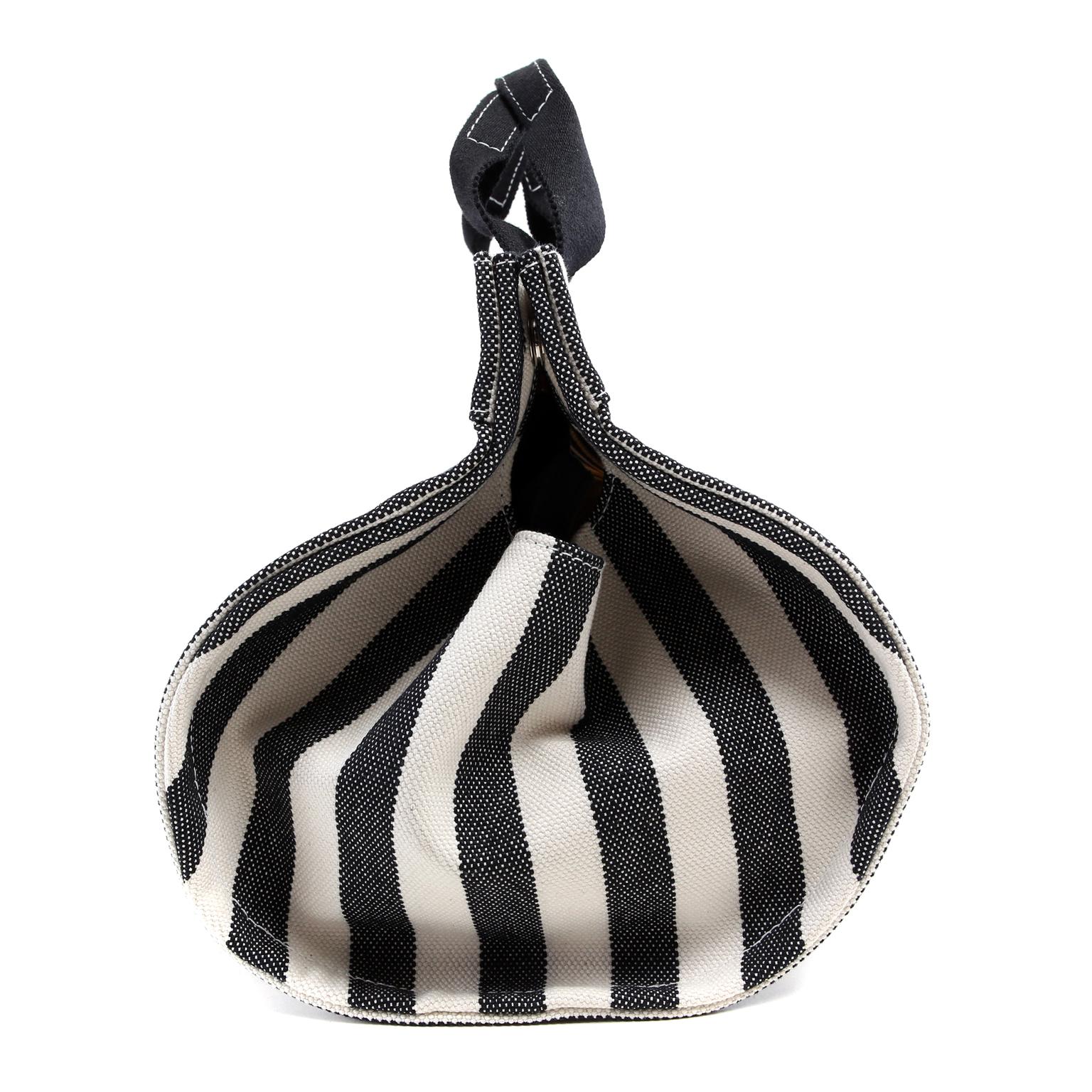 striped canvas bag