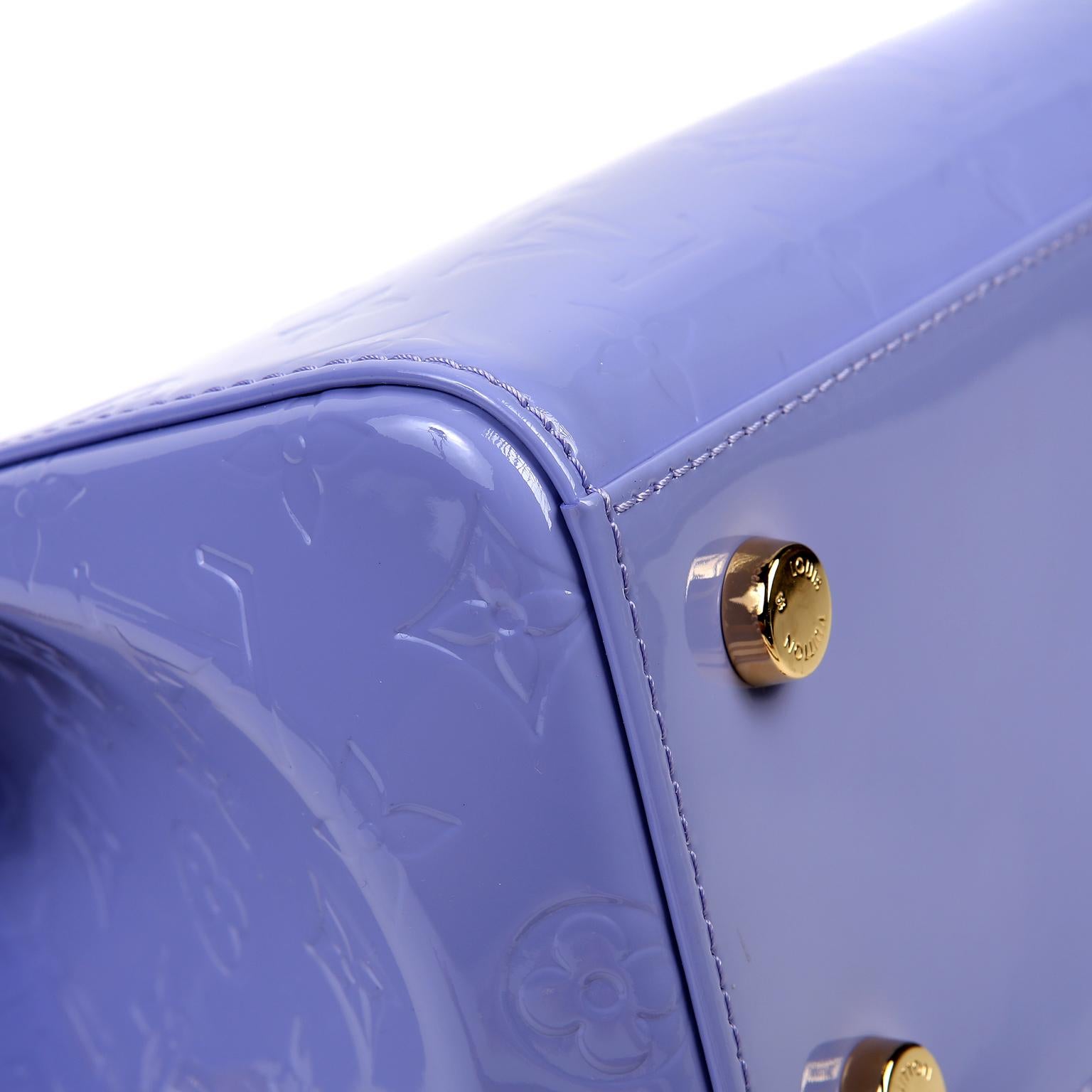 Purple Louis Vuitton Lavender Monogram Vernis Leather Brea MM