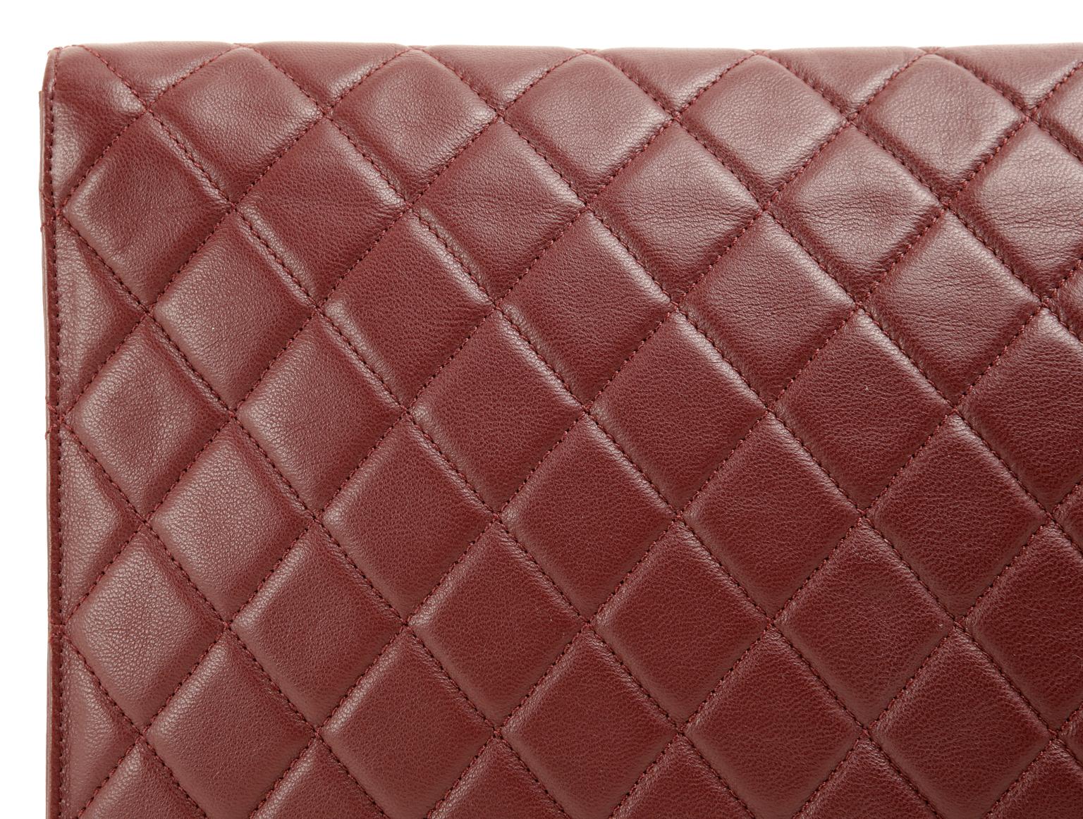 Chanel Bordeaux Leather XL Clutch 6