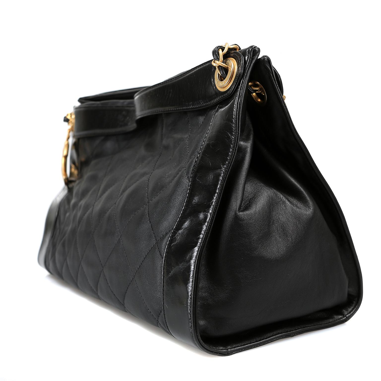 Women's Chanel Black Clafskin In The Mix Tote