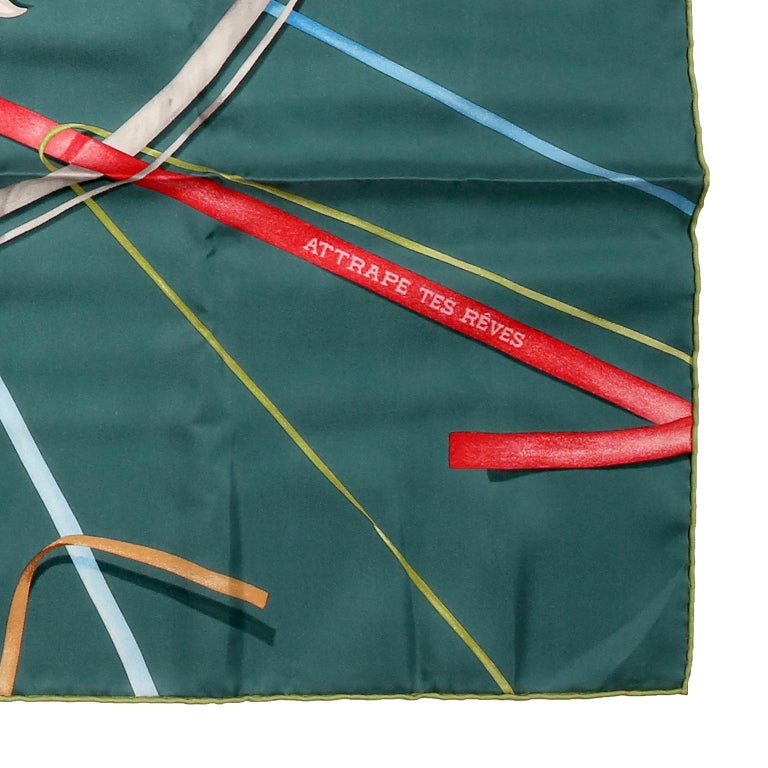 Hermes Green Attrape tes Reves 90 cm Silk Scarf at 1stDibs | hermes