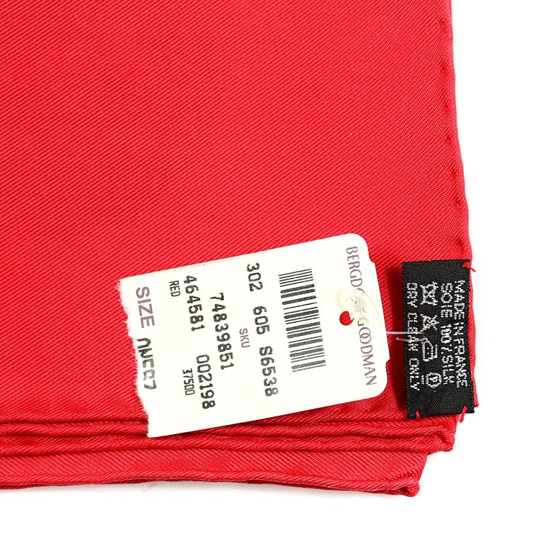 Hermes Grande Roue 90 cm Silk Scarf- Red For Sale 5