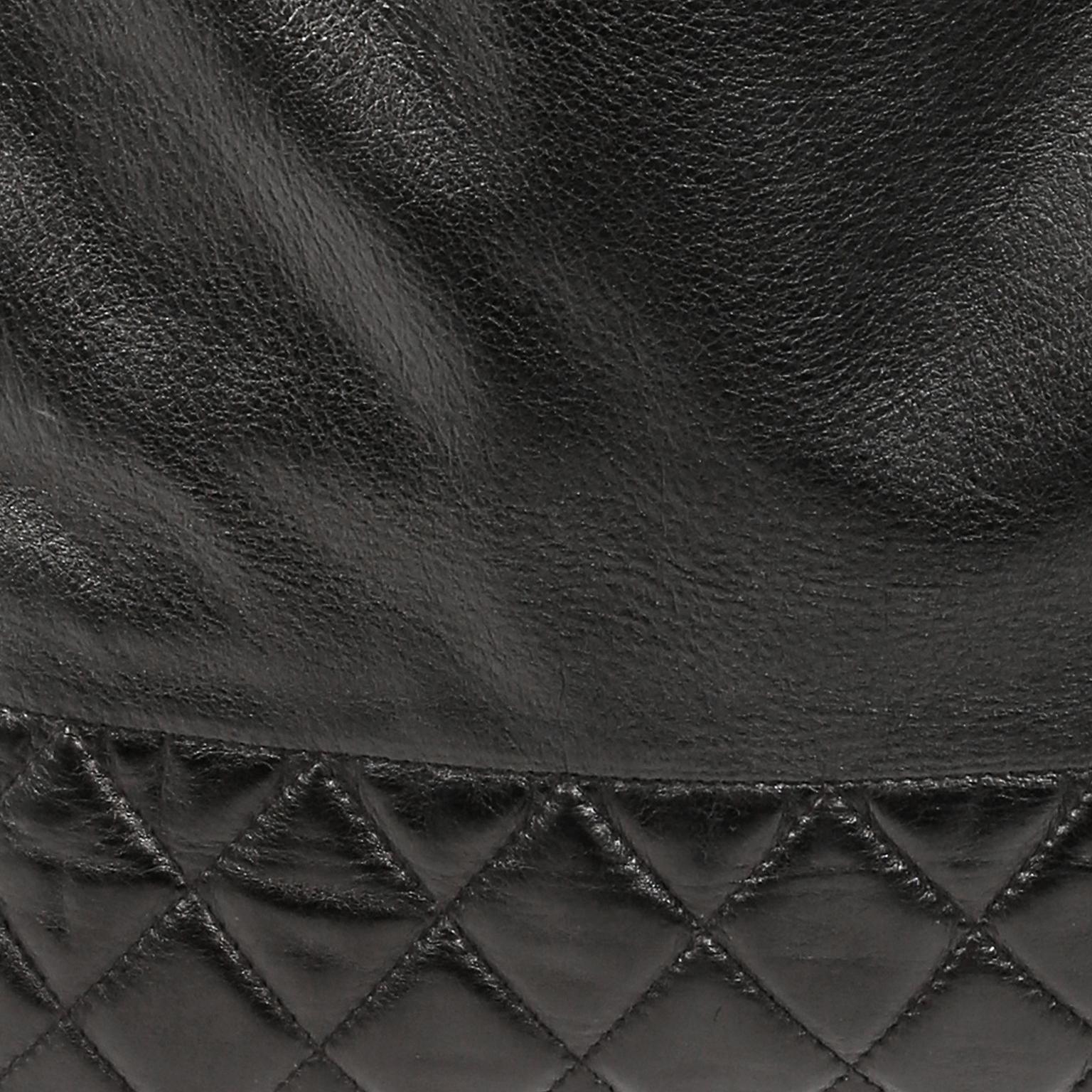 Chanel Black Leather Large Vintage Tote bag 3