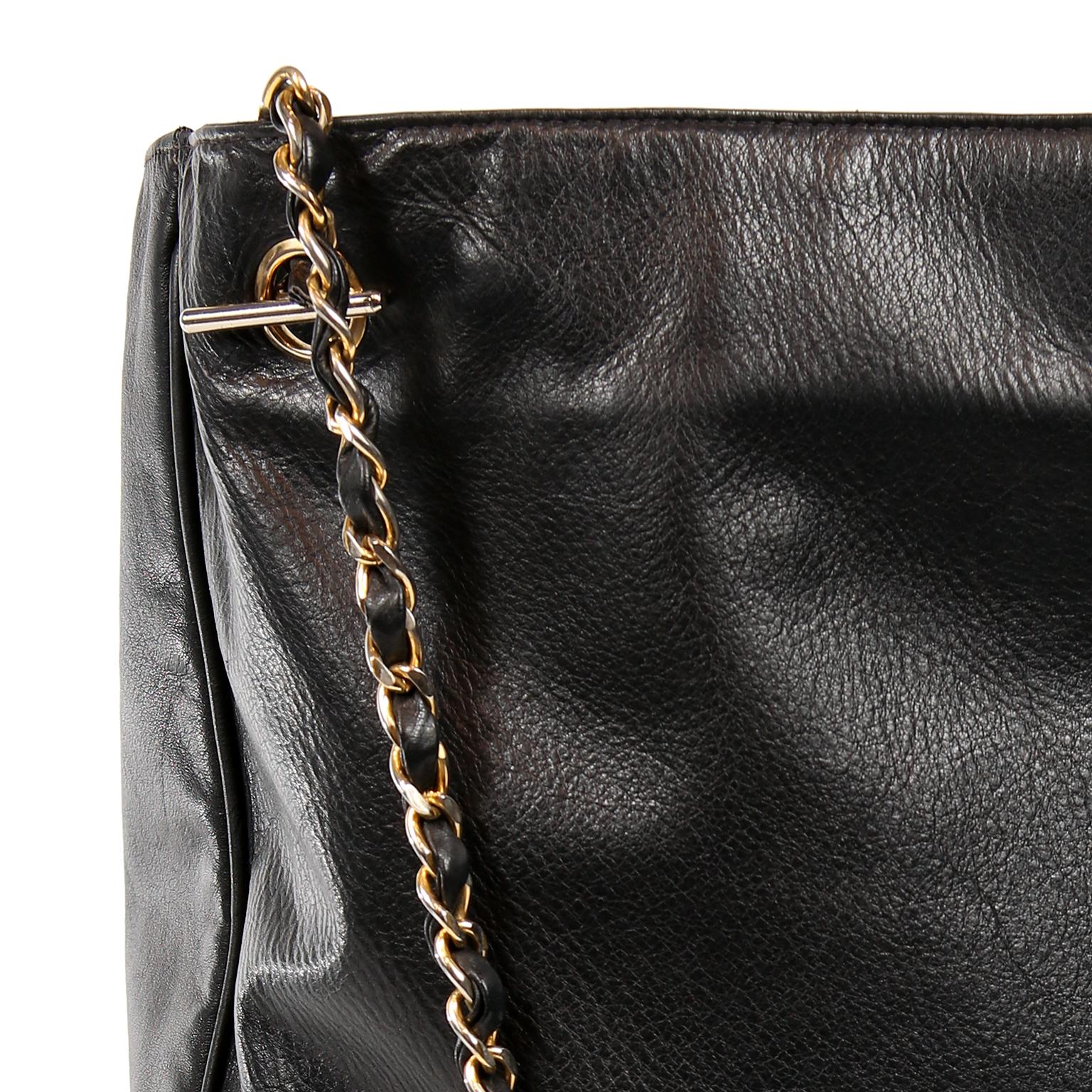 Chanel Black Leather Large Vintage Tote bag 5