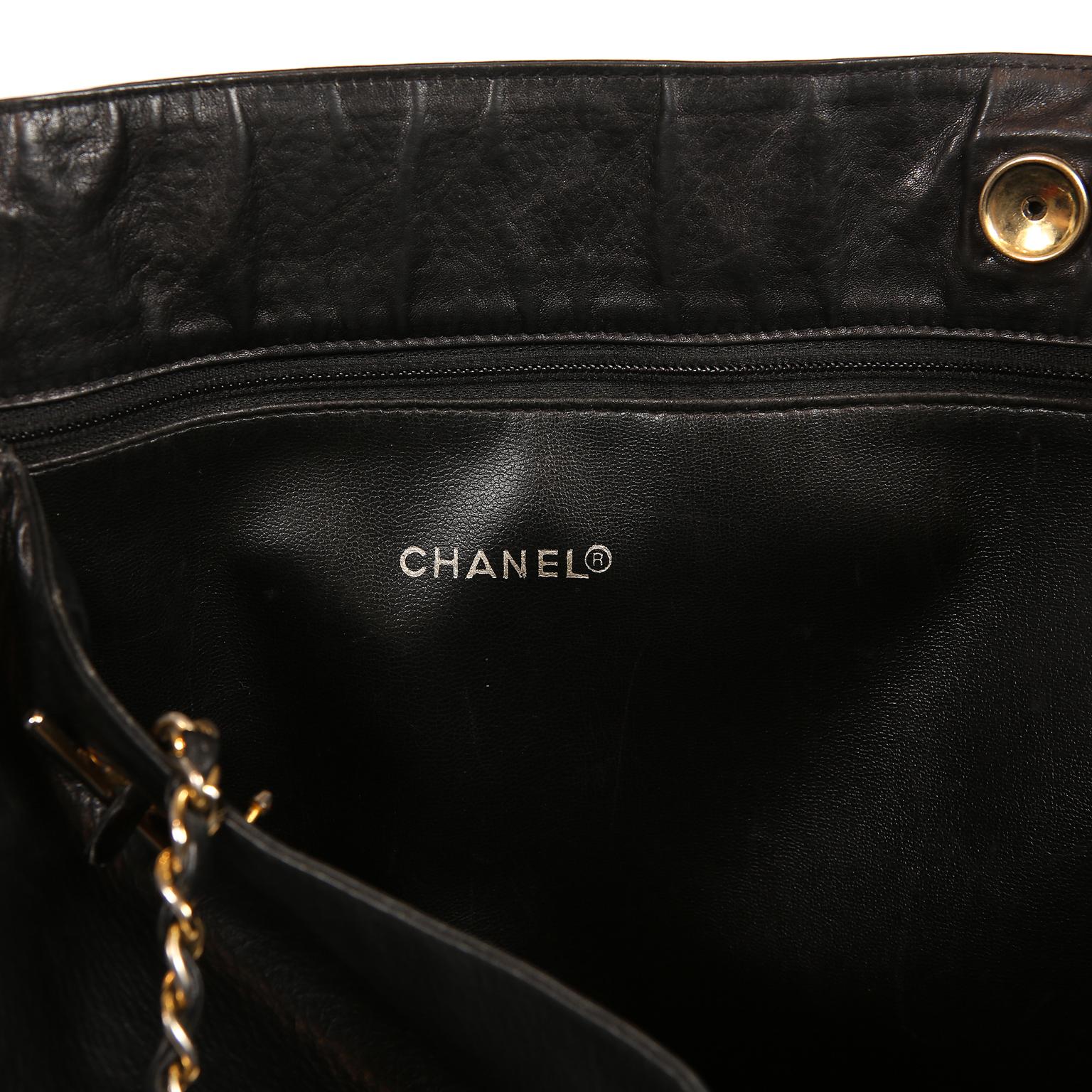 Chanel Black Leather Large Vintage Tote bag 8