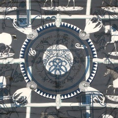 Hermès Imprimeur Fou 90 cm Cotton Silk Scarf