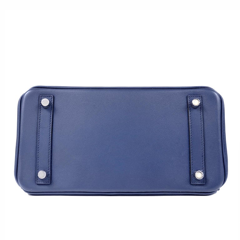Hermès Sapphire Blue Swift 25 cm Birkin Bag with Palladium Hardware at ...