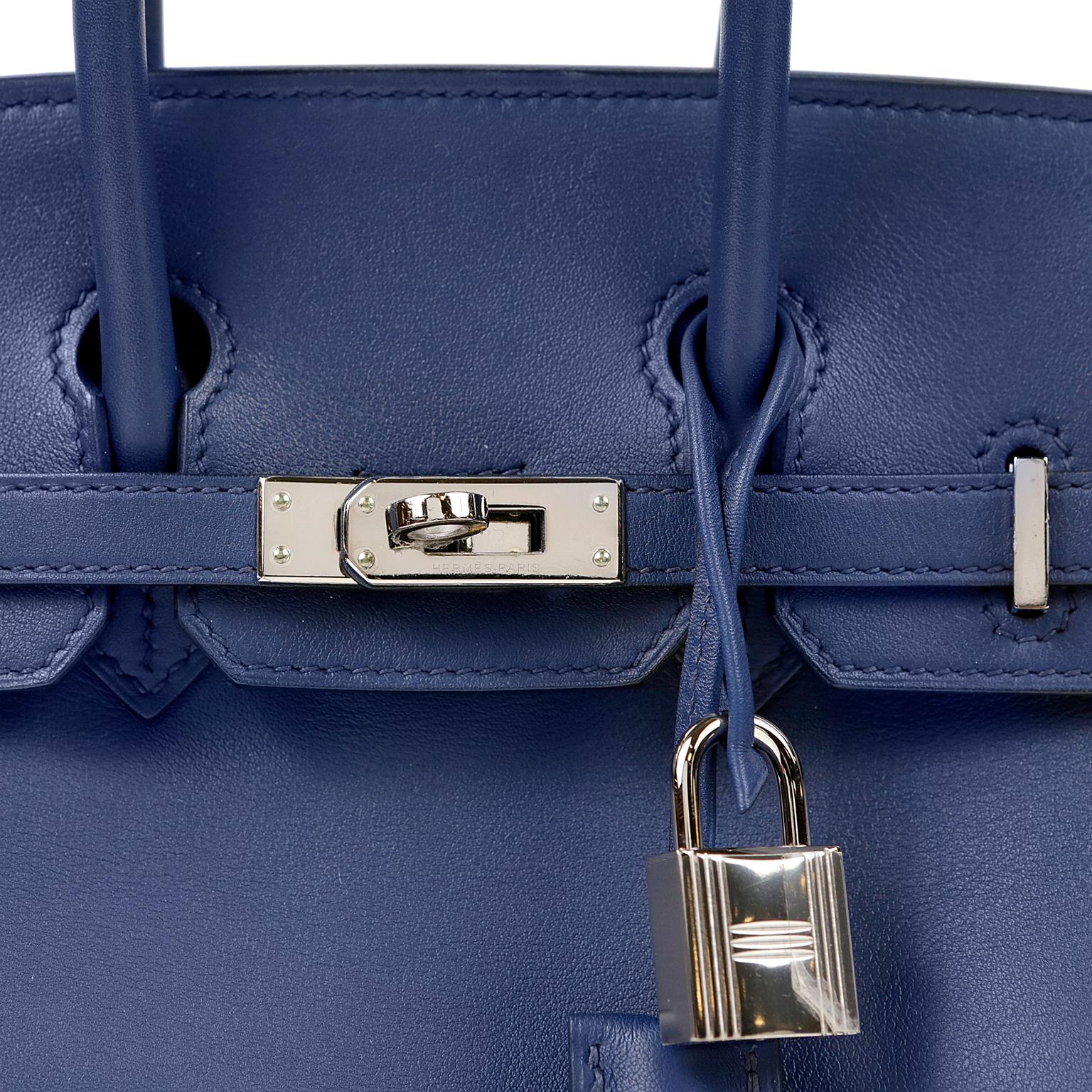 Hermès Sapphire Blue Swift  25 cm Birkin Bag with Palladium Hardware 3