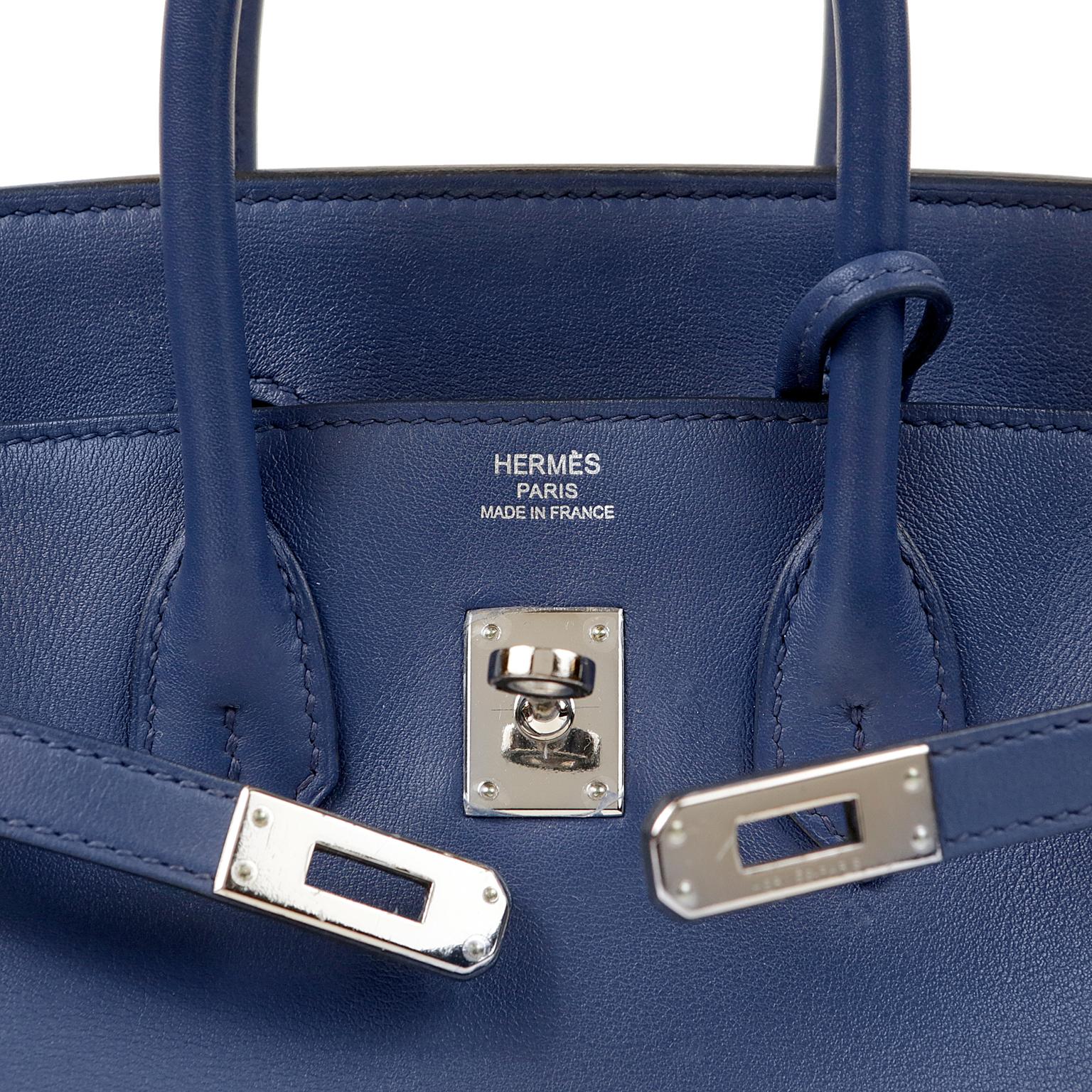 Hermès Sapphire Blue Swift  25 cm Birkin Bag with Palladium Hardware 4