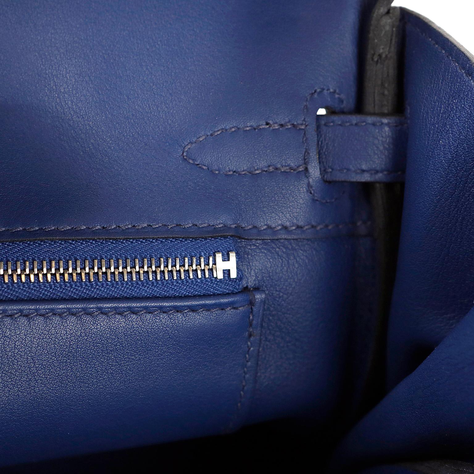 Hermès Sapphire Blue Swift  25 cm Birkin Bag with Palladium Hardware 9