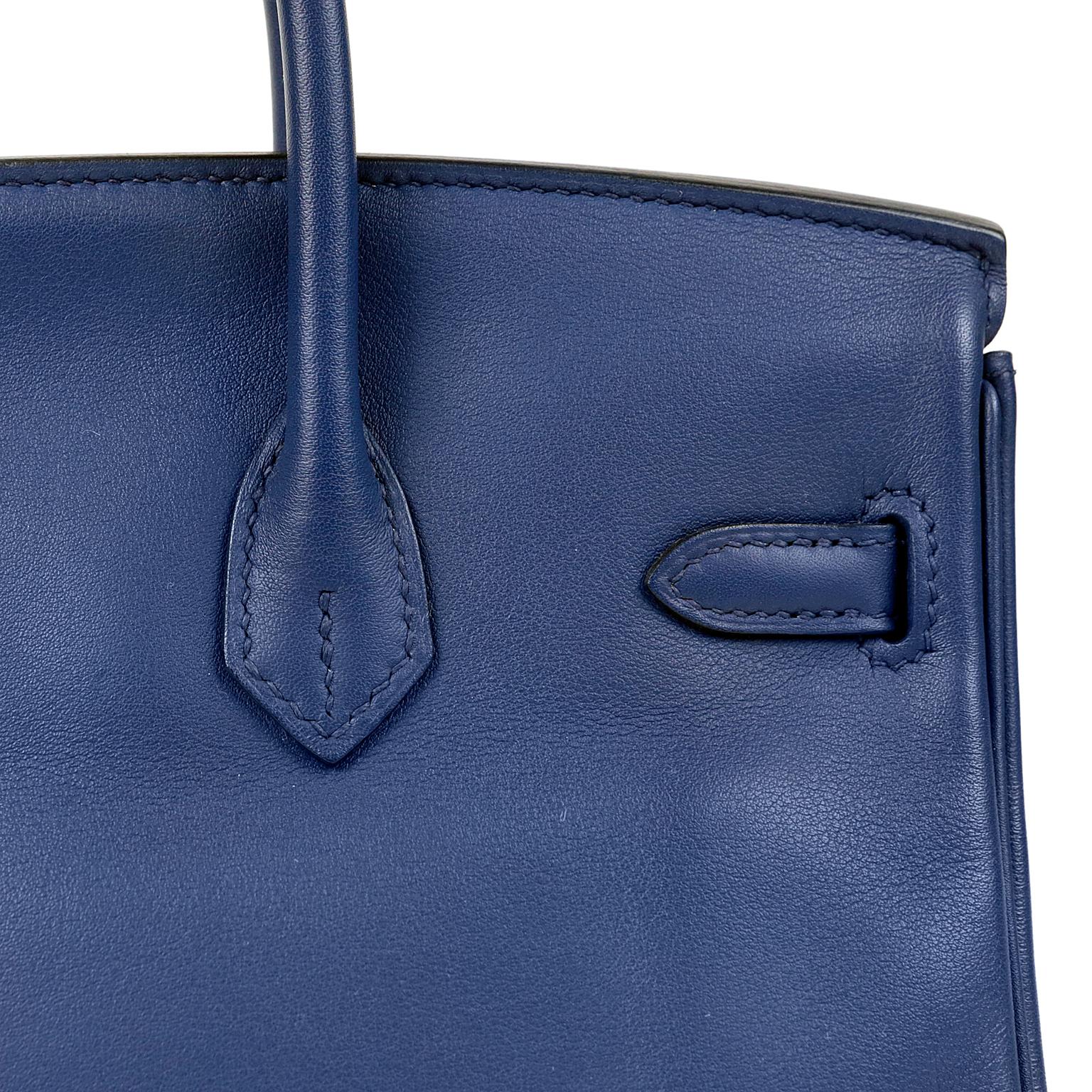 Hermès Sapphire Blue Swift  25 cm Birkin Bag with Palladium Hardware 10