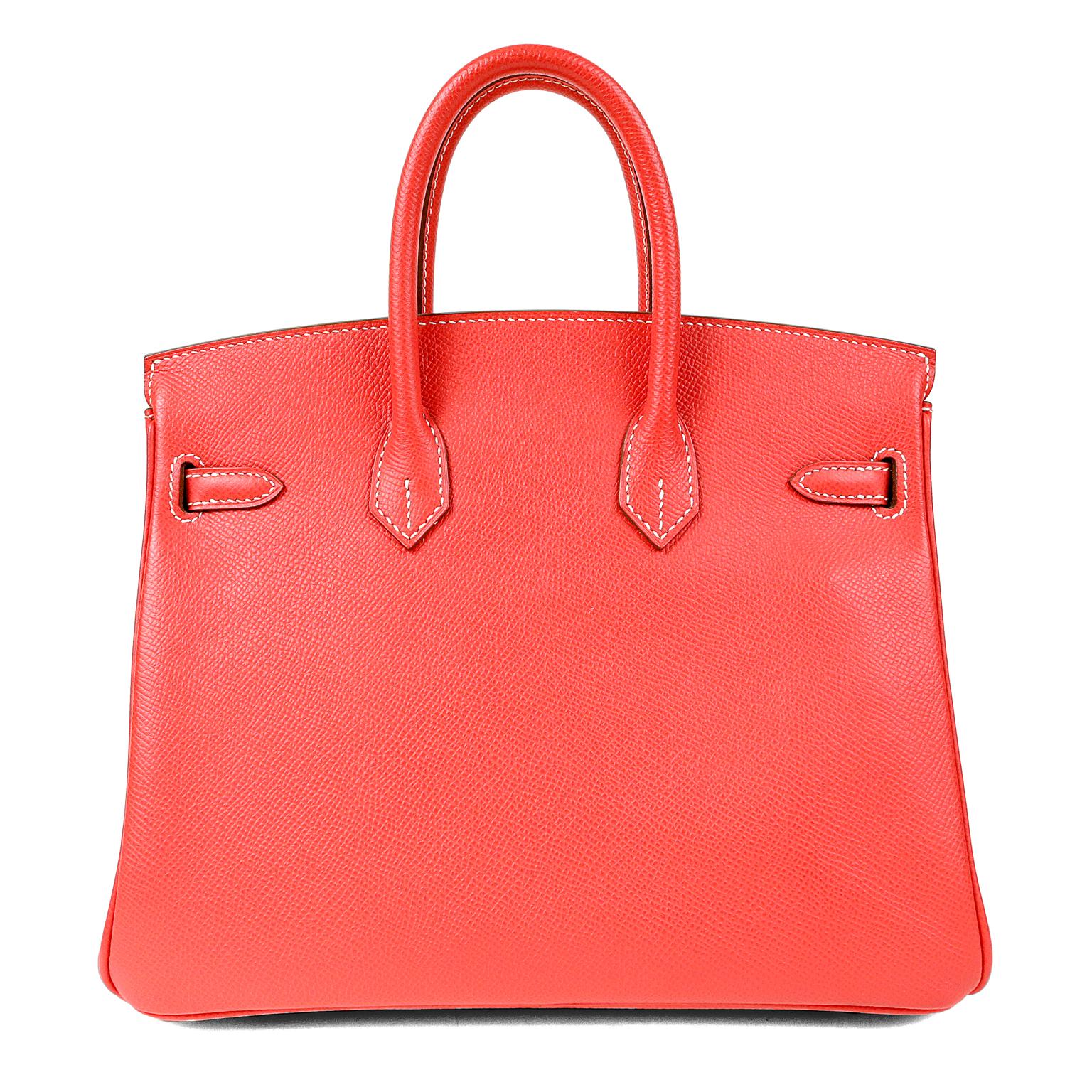 Hermès Rose Jaipur Bi Color Epsom 25 cm Birkin - Pristine Condition; the protective plastic is still intact on the hardware.  
 Considered the ultimate luxury item, the Hermès Birkin is stitched by hand. Waitlists are commonplace.   Rose Jaipur, an