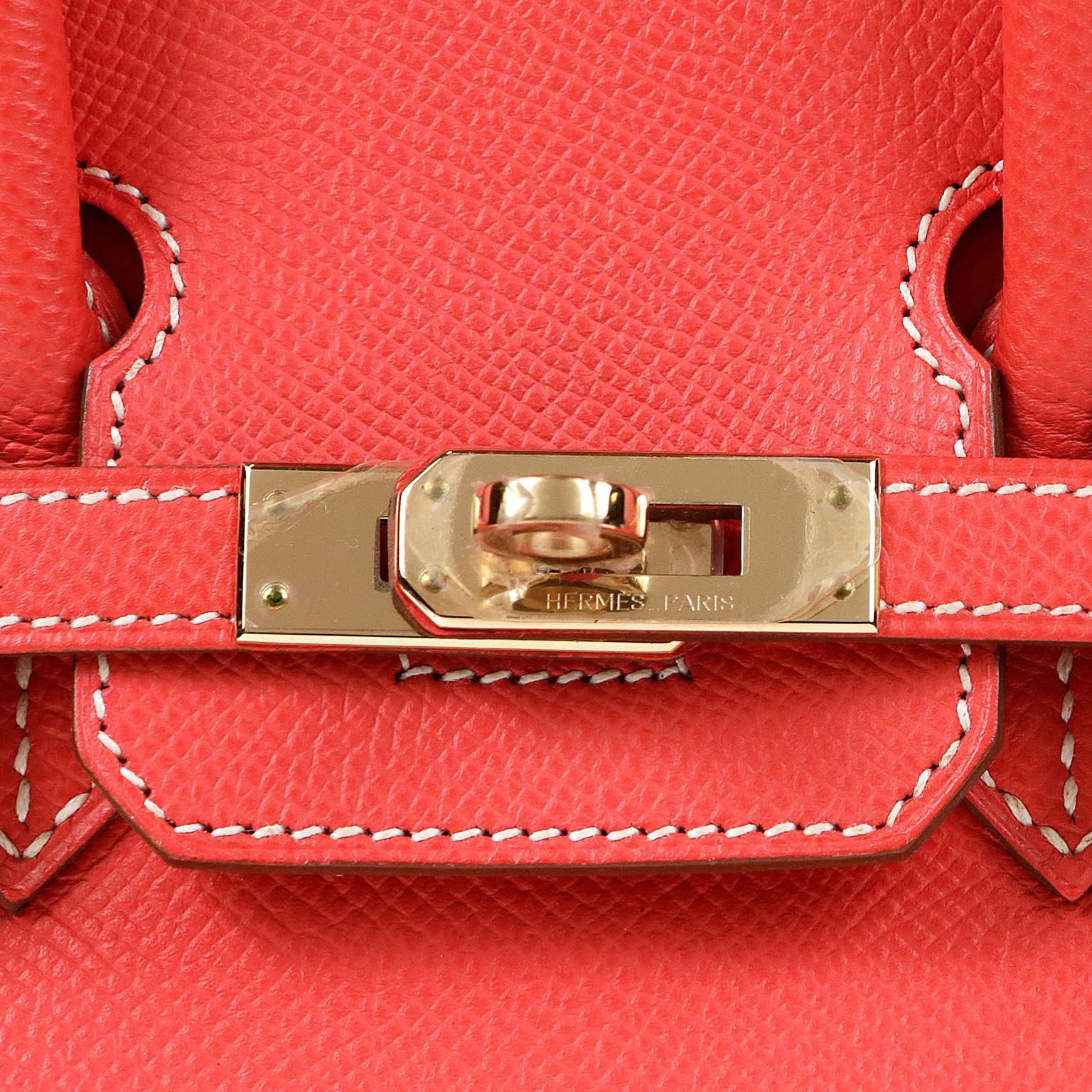 Women's Hermès Rose Jaipur and Gold Bi Color Epsom 25 cm Birkin Bag