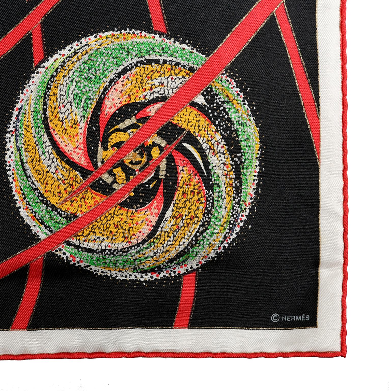 Beige Hermès Les Feux de L’Espace 90 cm Silk Scarf
