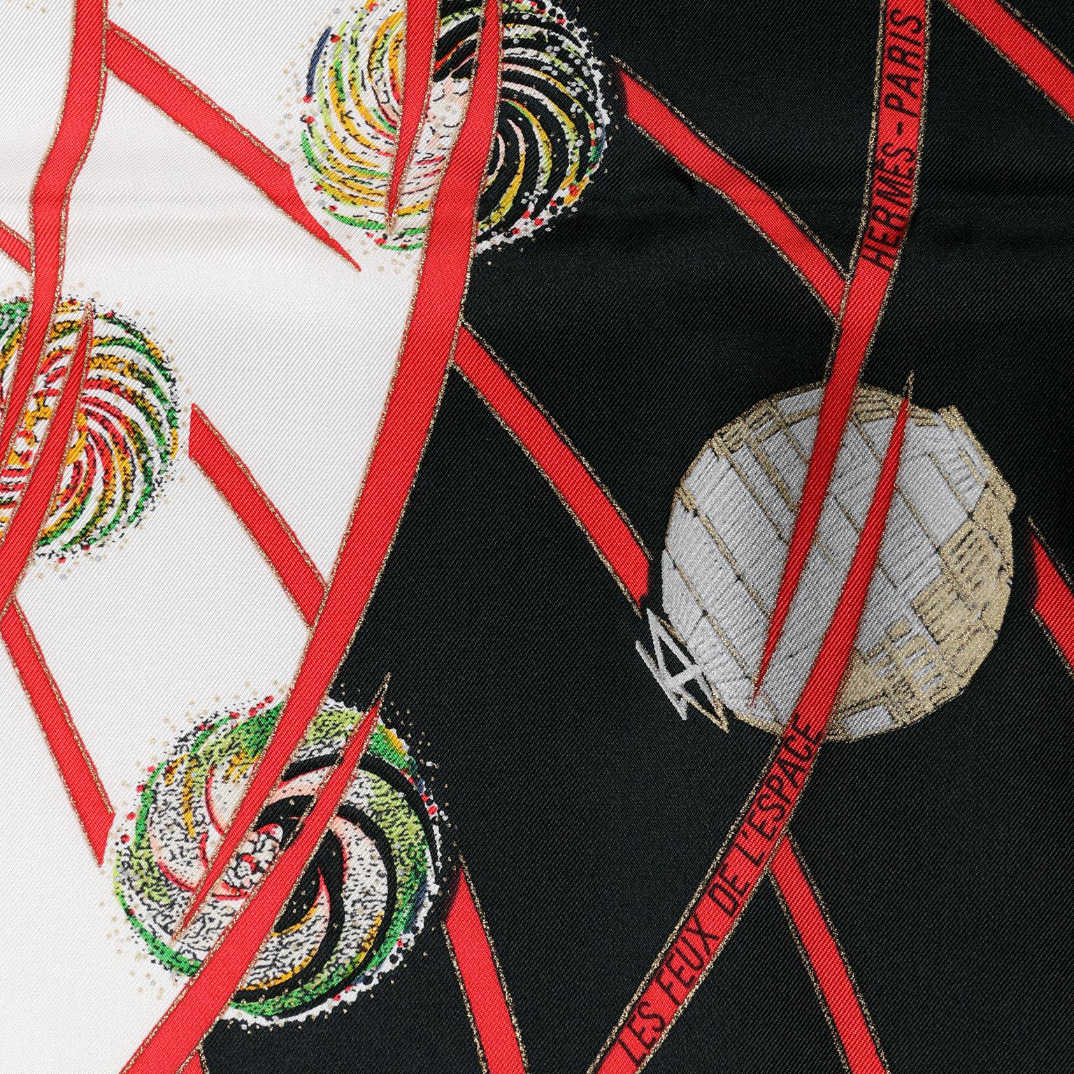 Hermès Les Feux de L’Espace 90 cm Silk Scarf In Excellent Condition In Palm Beach, FL
