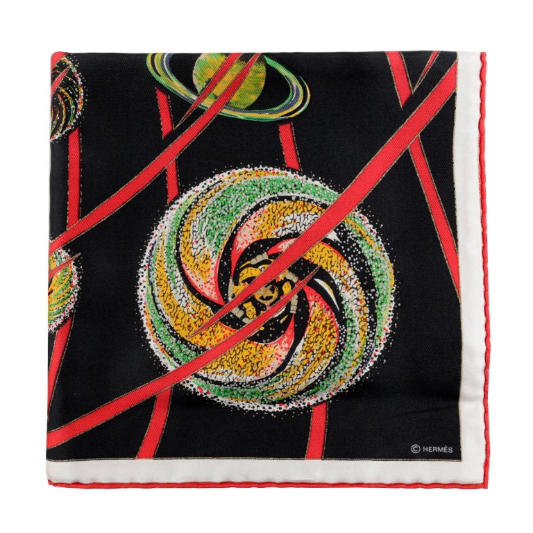 Hermès Les Feux de L’Espace 90 cm Silk Scarf at 1stDibs