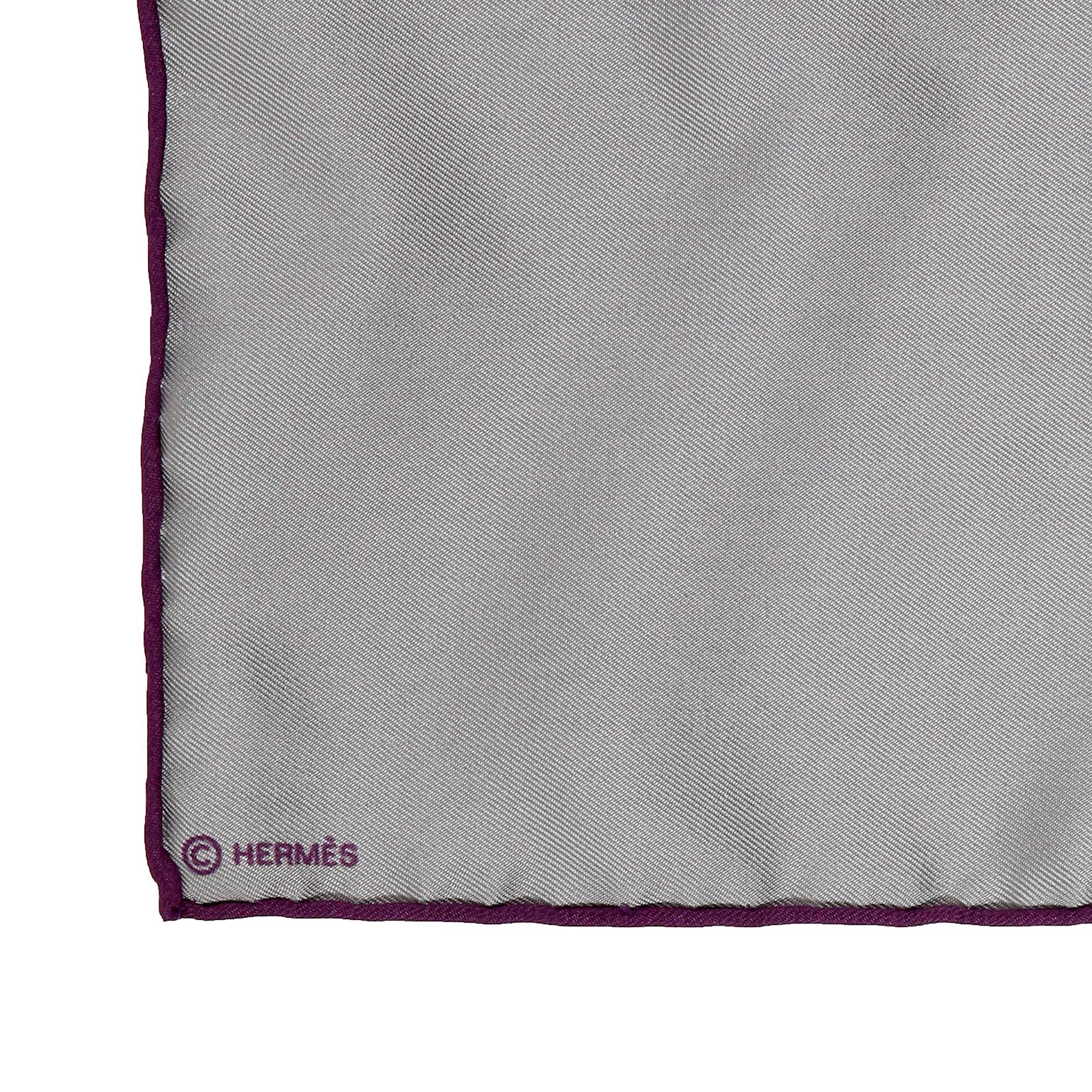 Hermès Grey Litterature Alphabet 90 cm Silk Scarf In New Condition In Palm Beach, FL