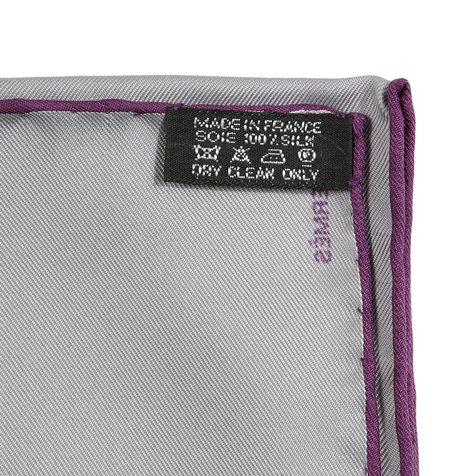 Hermès Grey Litterature Alphabet 90 cm Silk Scarf 1