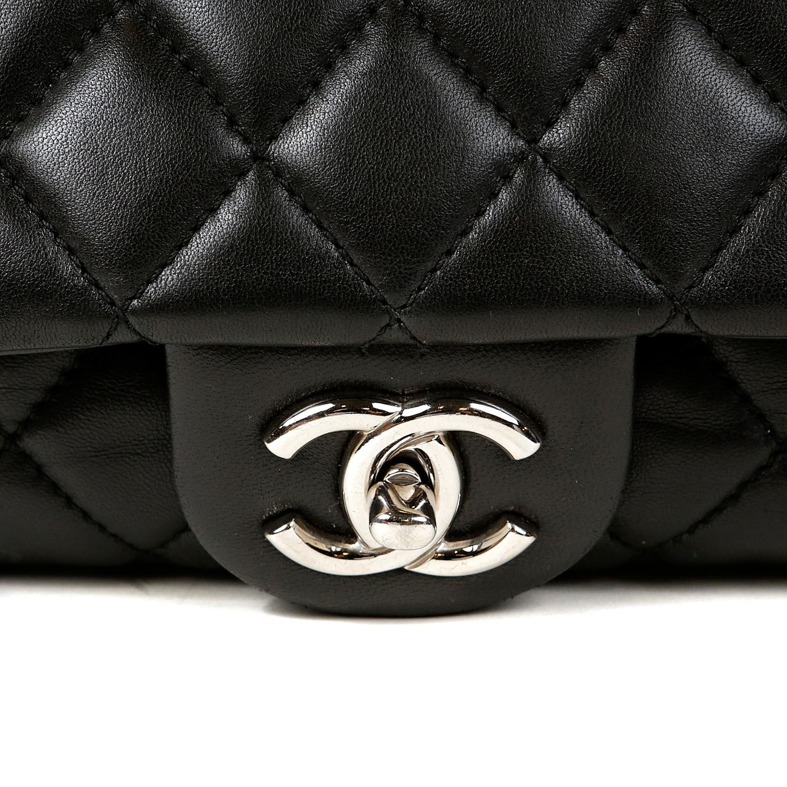 Chanel Schwarz Leder Jumbo Coco Regen Klappe Tasche 2