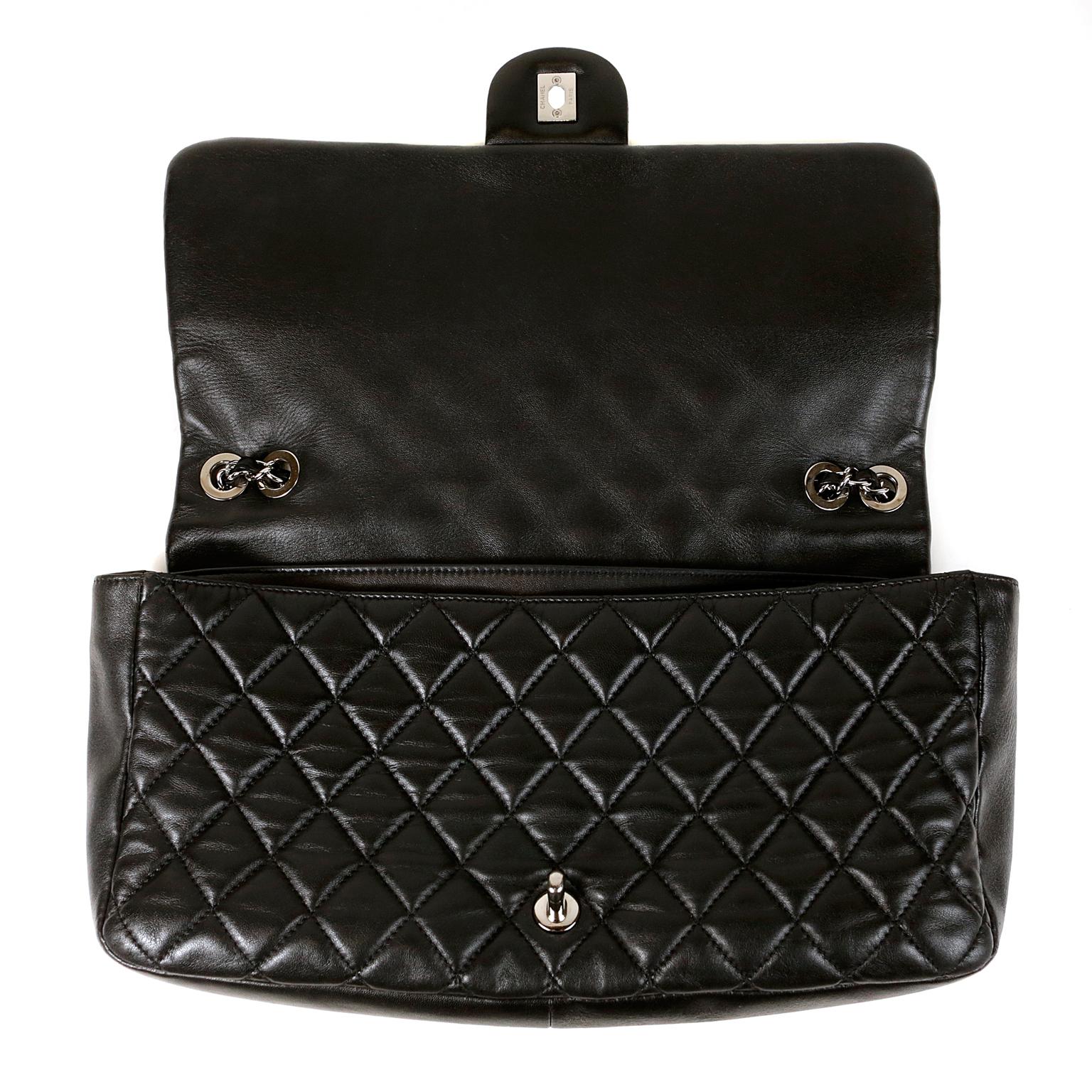 Chanel Black Leather Jumbo Coco Rain Flap Bag 1