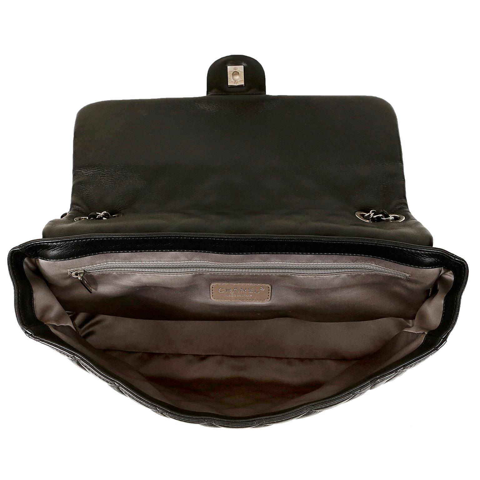 Chanel Black Leather Jumbo Coco Rain Flap Bag 2