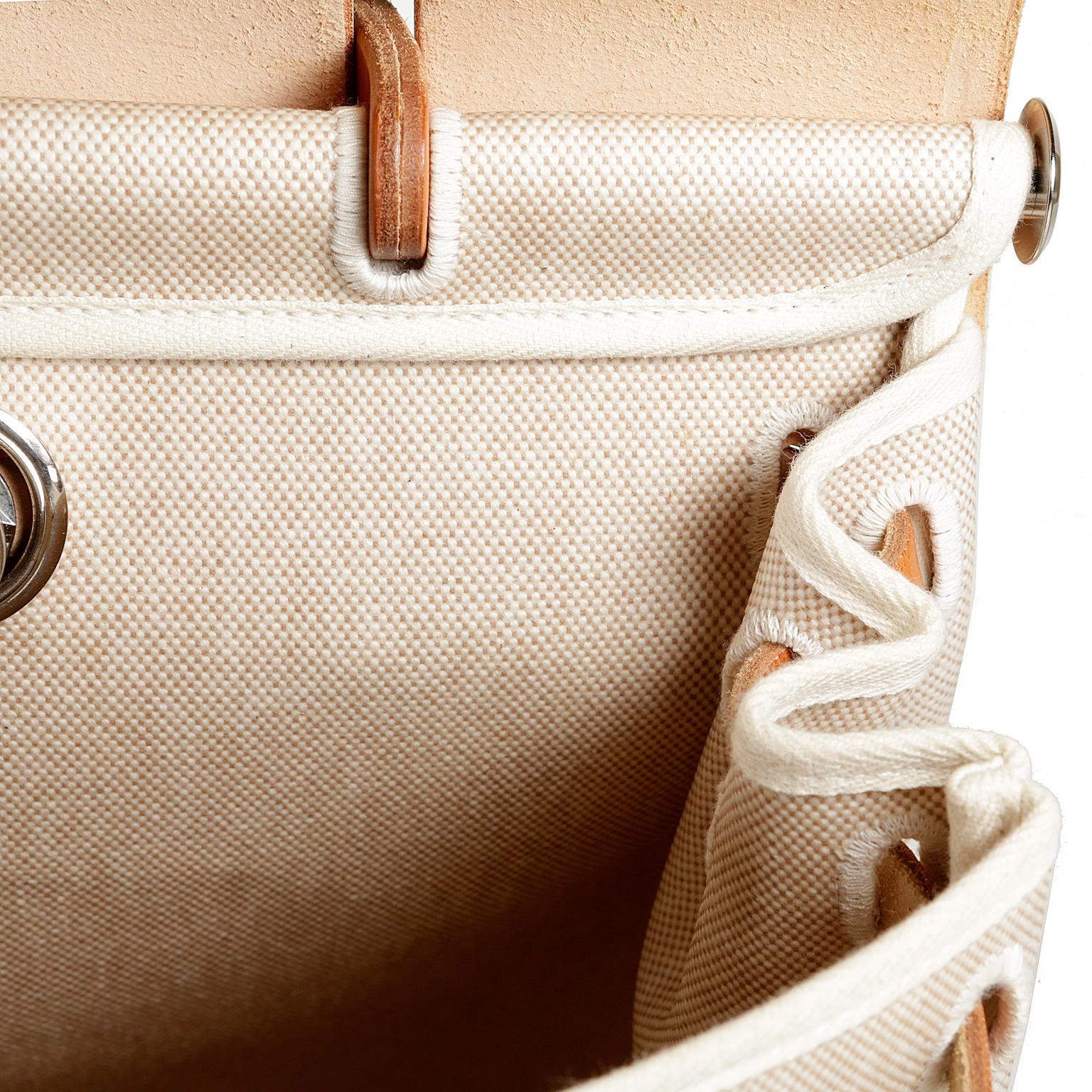 Hermès Toile and natural Leather Her Bag Backpack 6