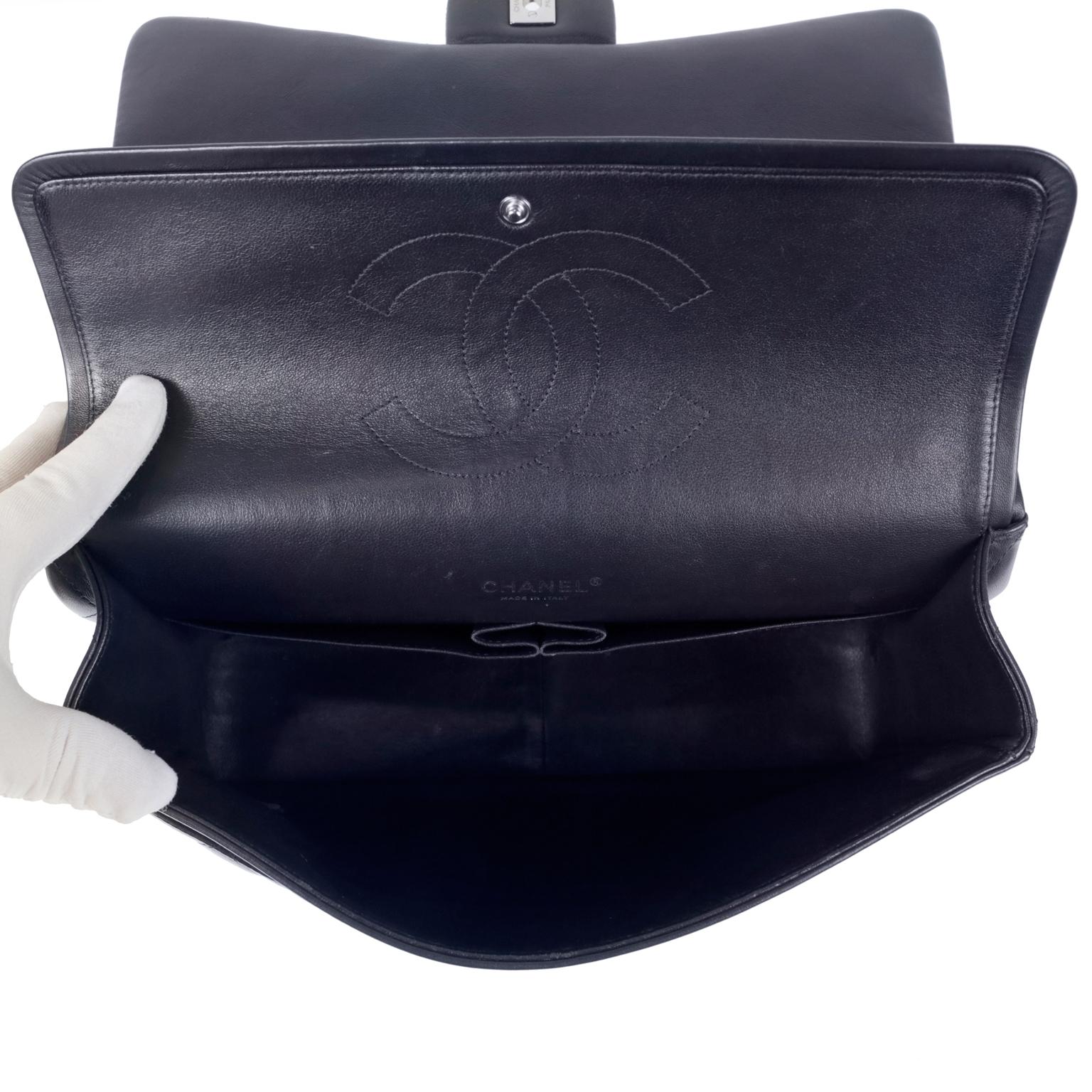 Chanel Navy Lambskin Maxi Double Flap Bag 1