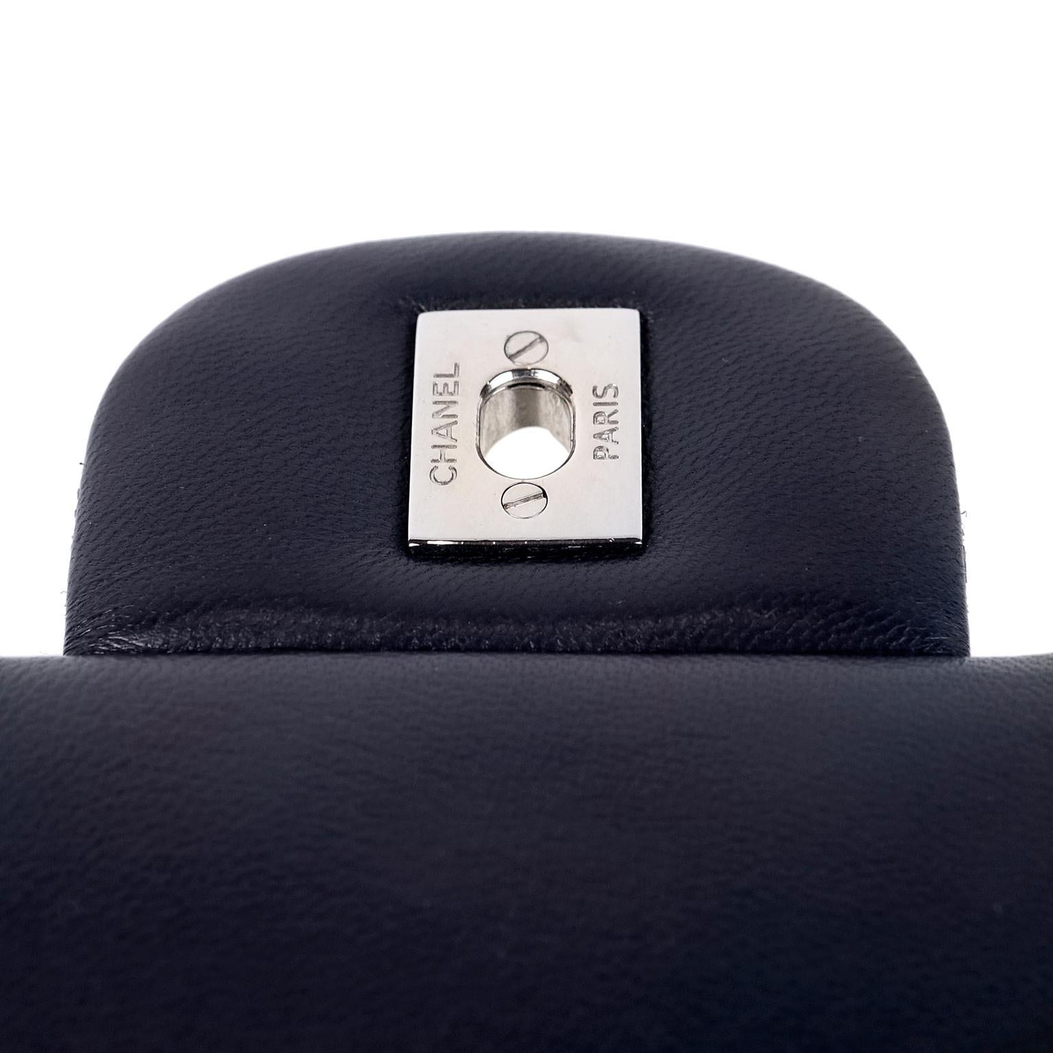 Chanel Navy Lambskin Maxi Double Flap Bag 3