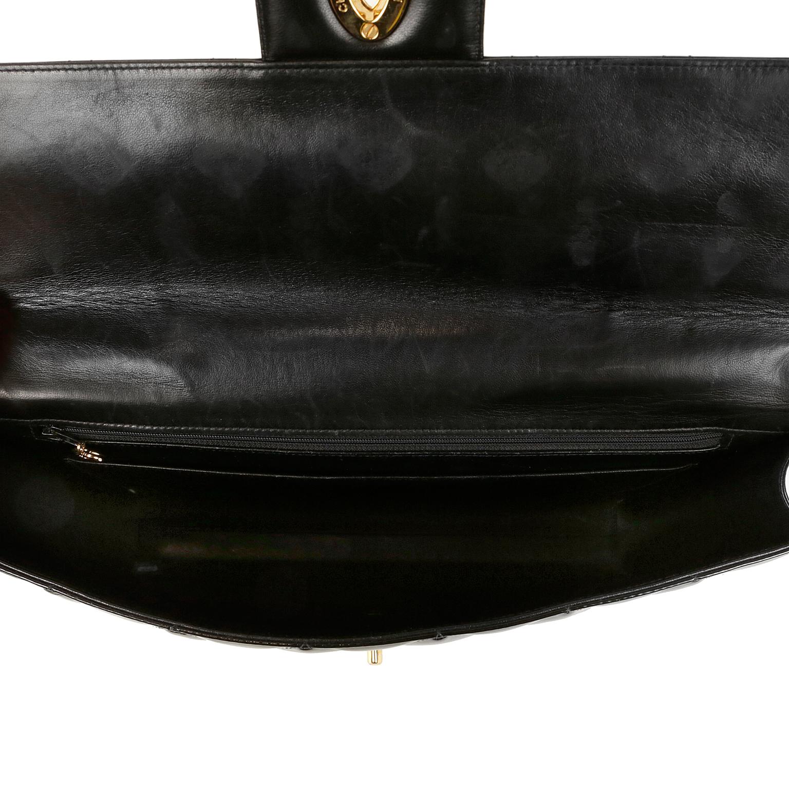 Chanel Black Patent Leather Vintage Briefcase 3