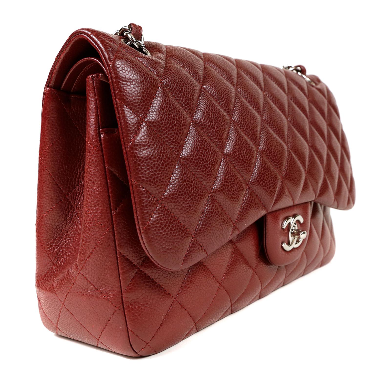 chanel classic flap red caviar