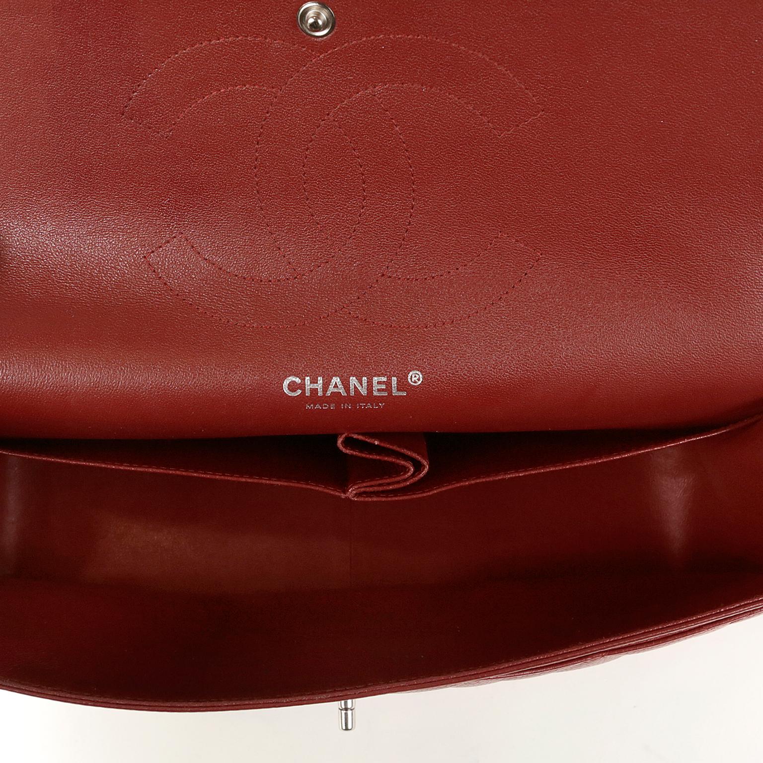 Chanel Red Caviar Jumbo Classic Flap Bag 1