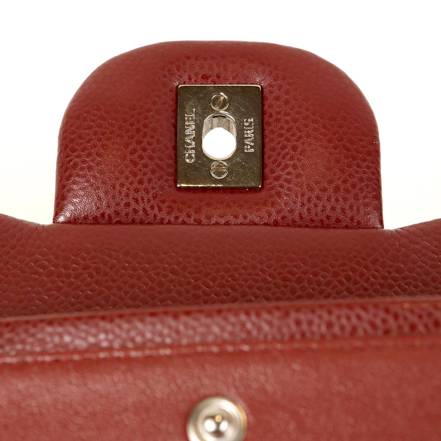 Chanel Red Caviar Jumbo Classic Flap Bag 3