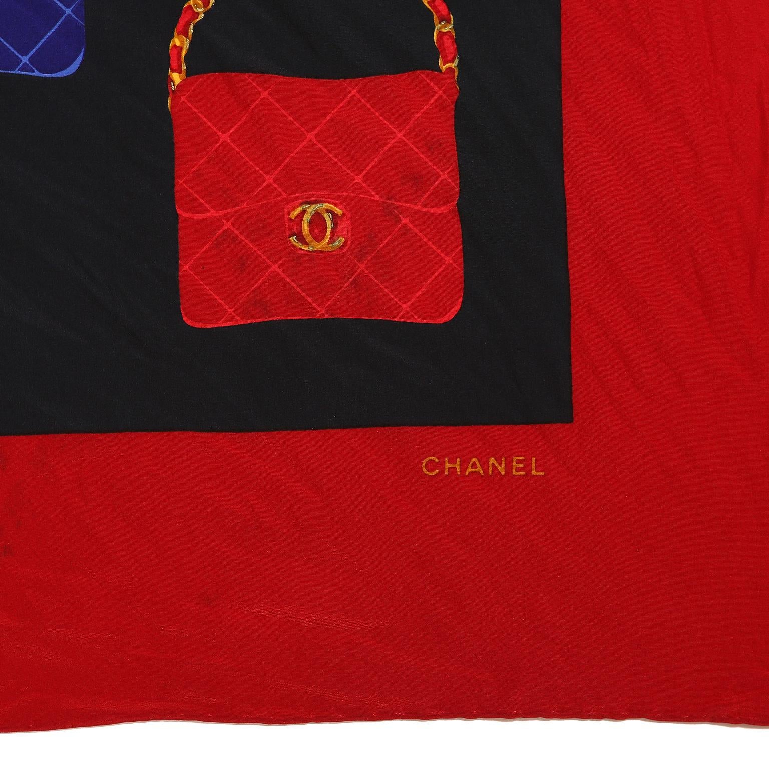 Black Chanel Handbags Silk Scarf