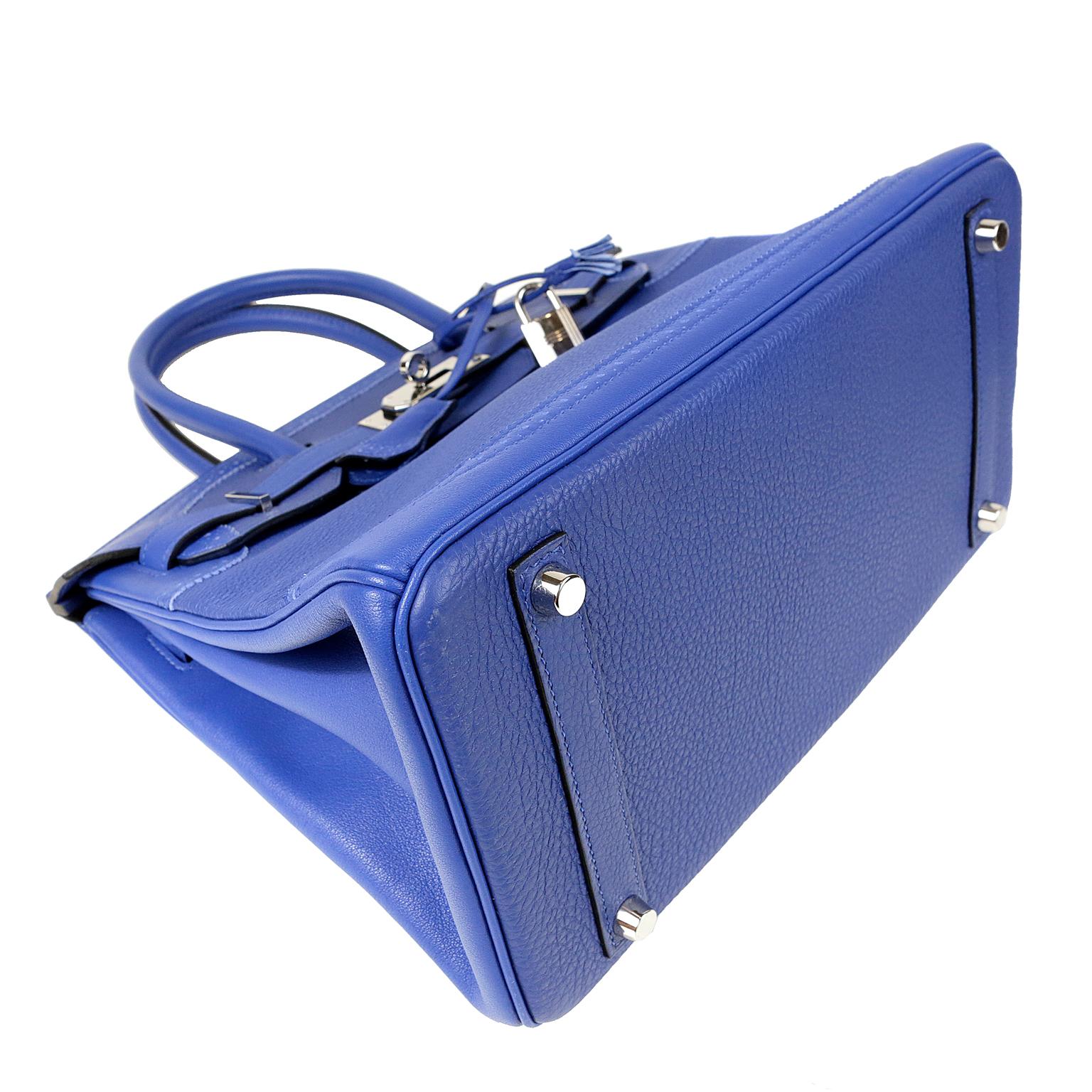 Hermès Blue Electrique Togo 30 cm Ghillies Birkin Bag 1
