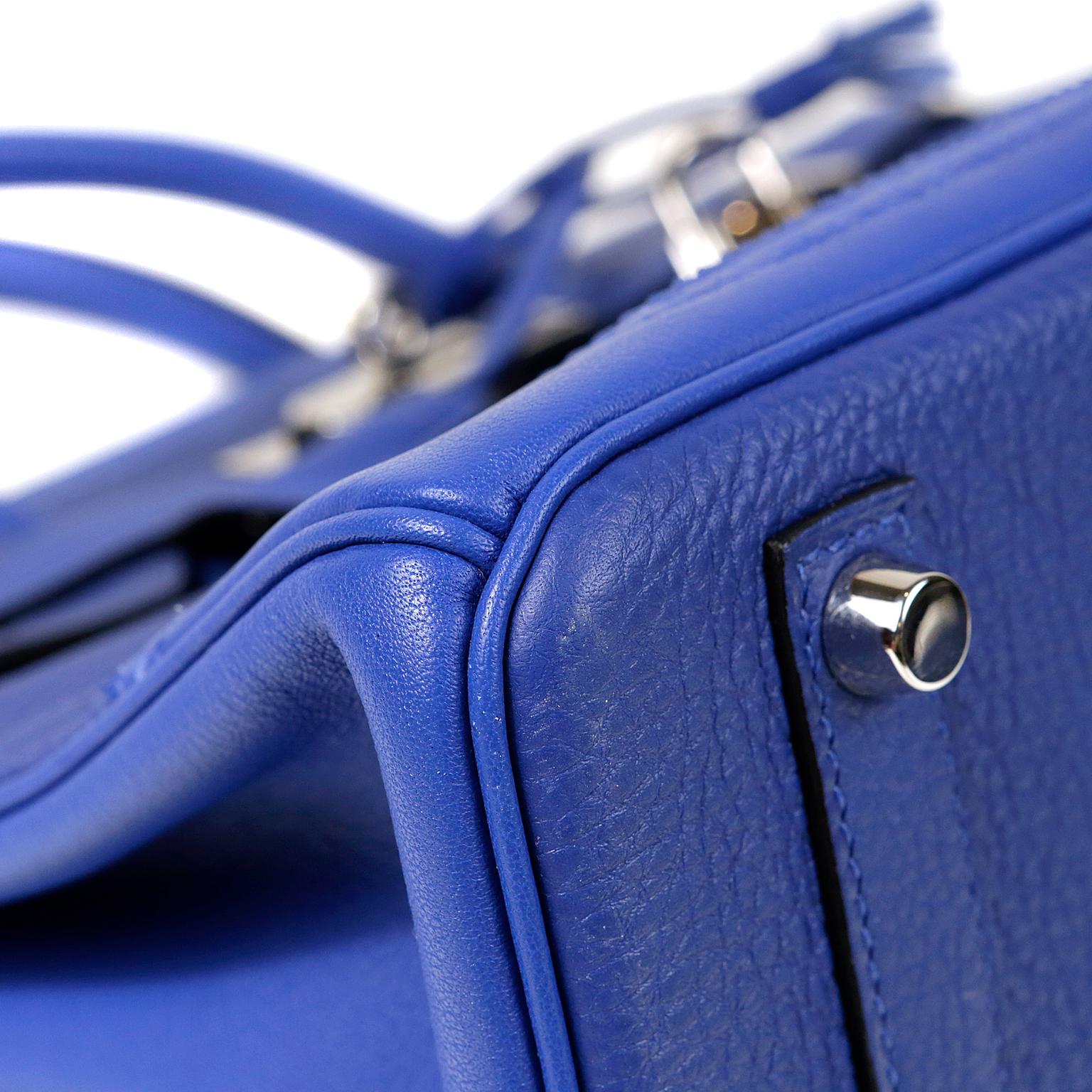 Hermès Blue Electrique Togo 30 cm Ghillies Birkin Bag 2