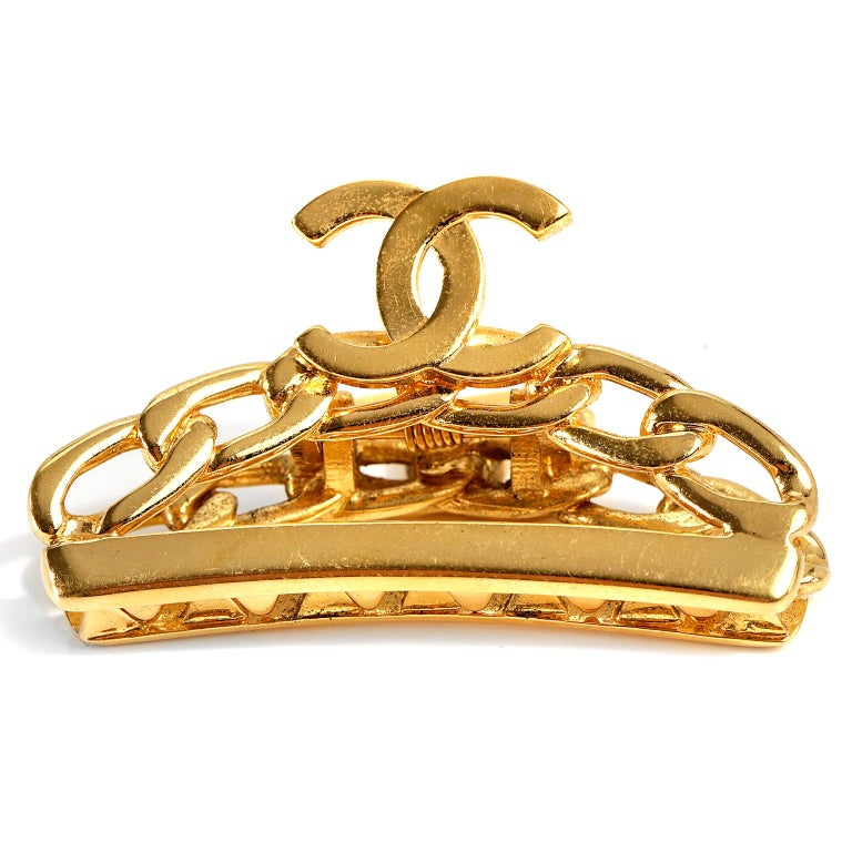 Chanel Gold CC Large Hair Clip