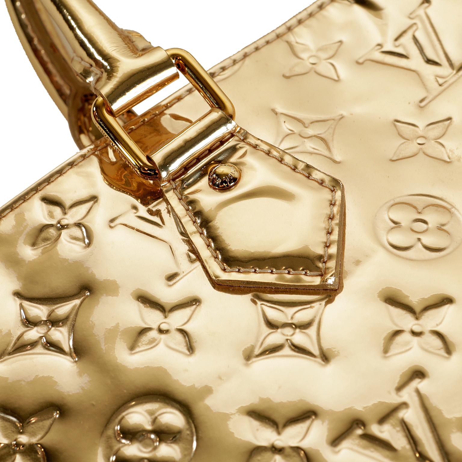 Louis Vuitton Gold Limited Edition Miroir Monogram Sac Plat Tote In Excellent Condition In Palm Beach, FL